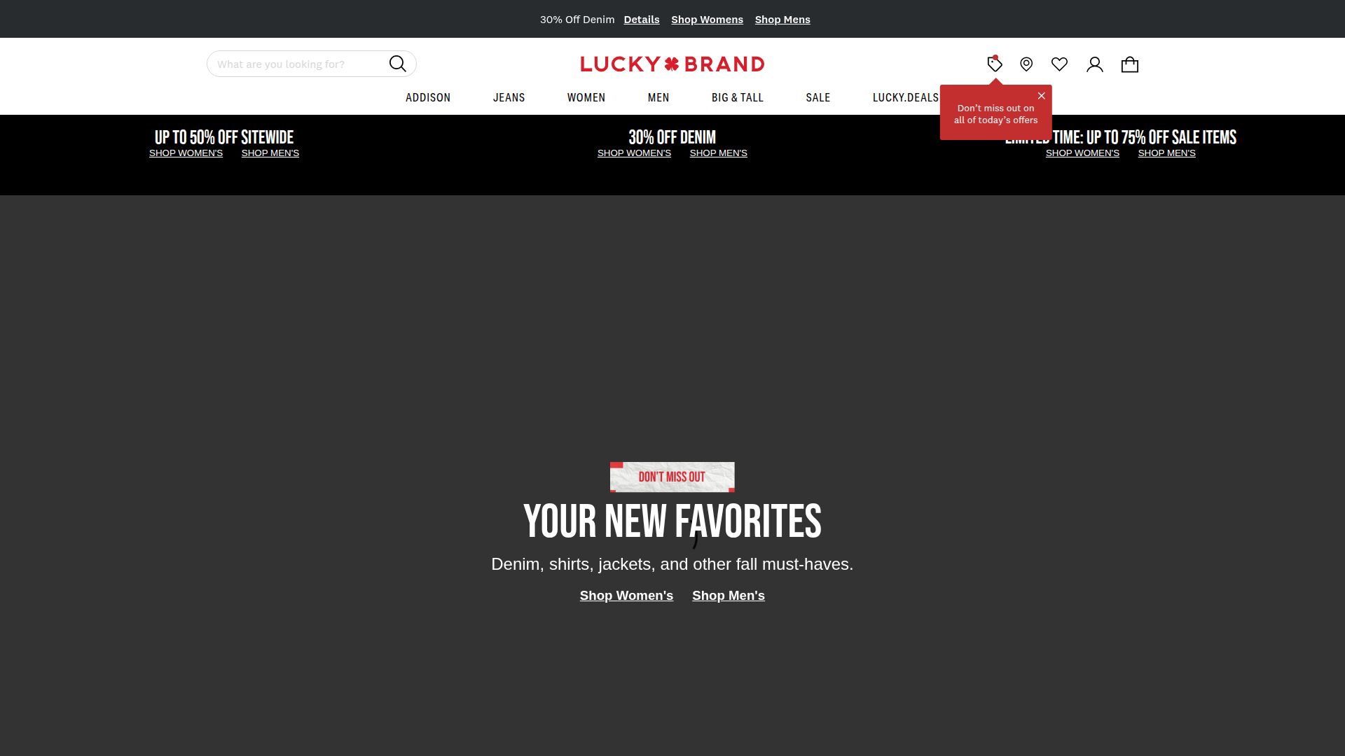 Lucky Brand Jeans website