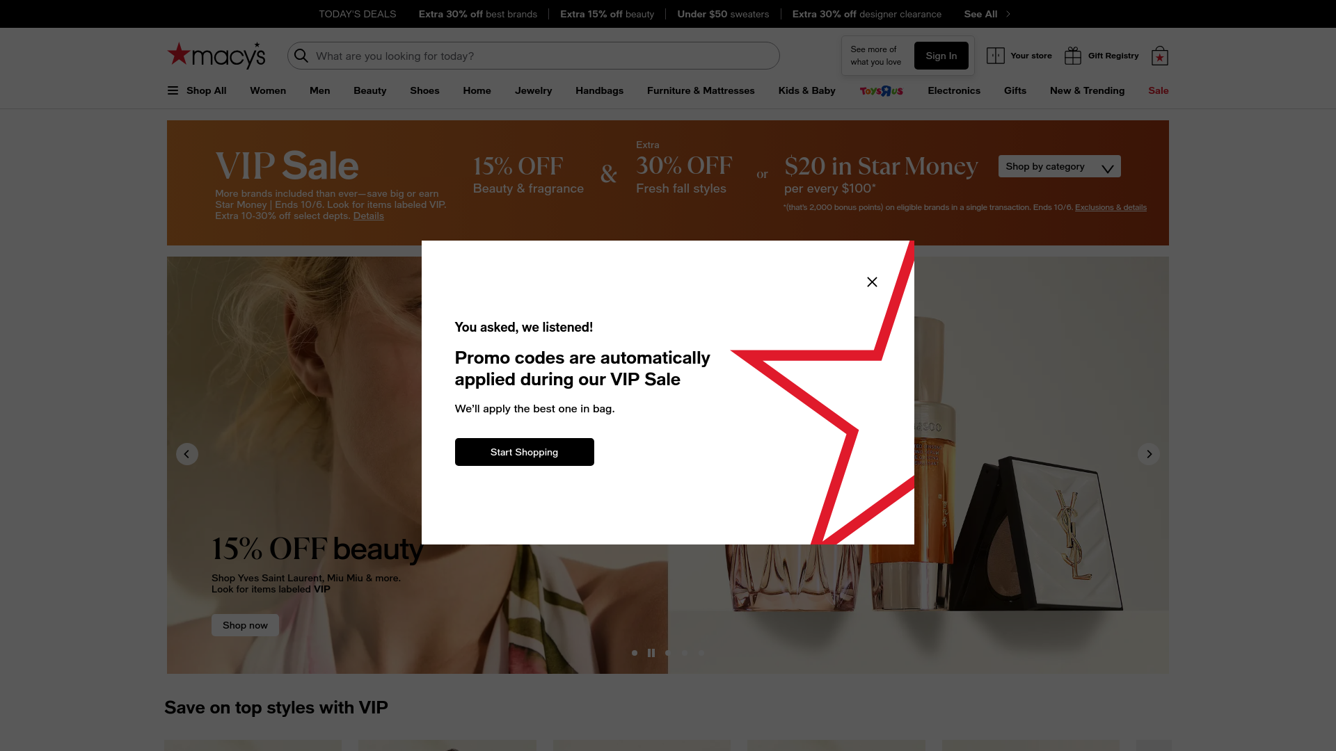 Macy's website