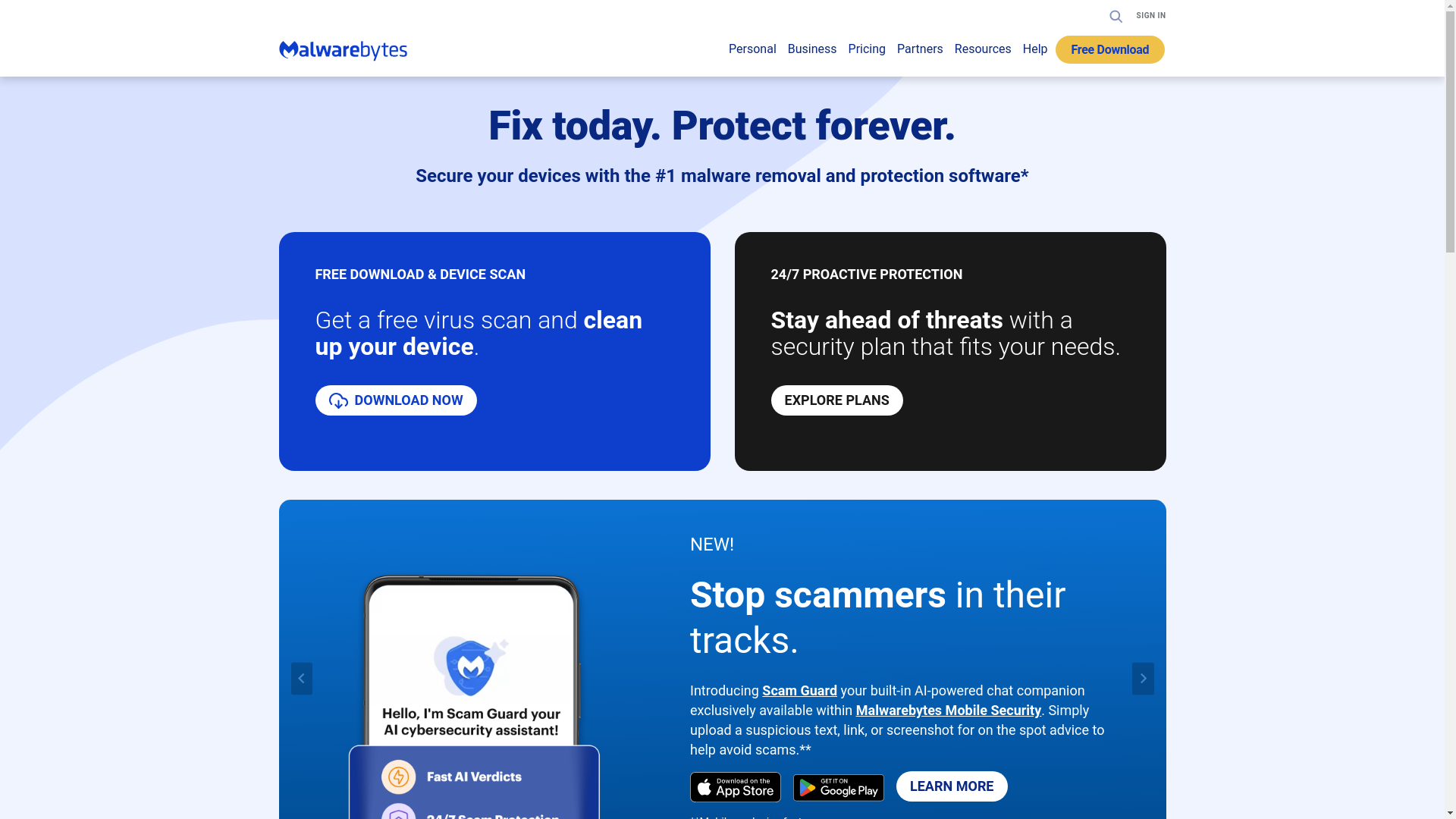 Malwarebytes website