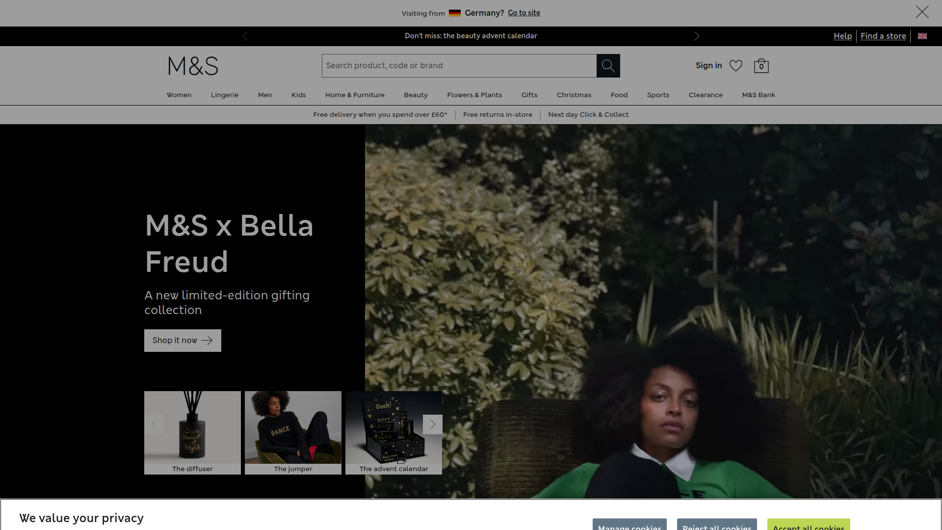 Marks and Spencer website