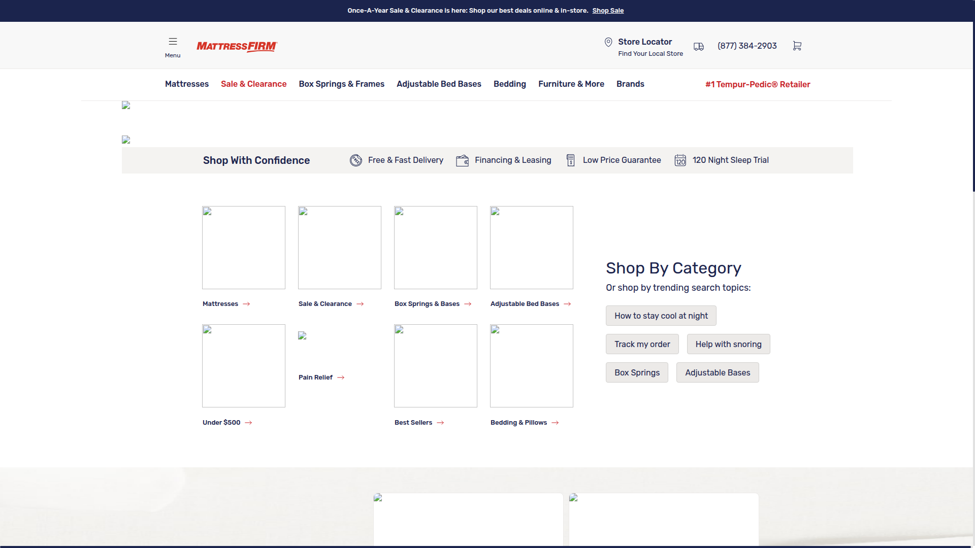 Mattress Firm website