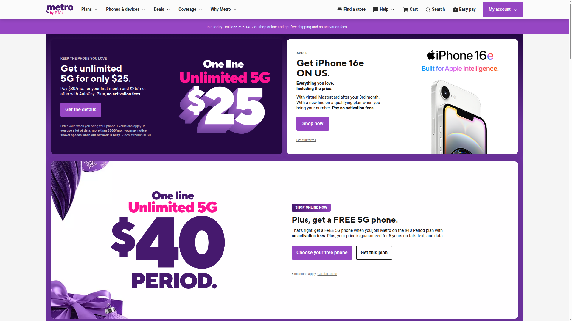 Metro by T-Mobile website