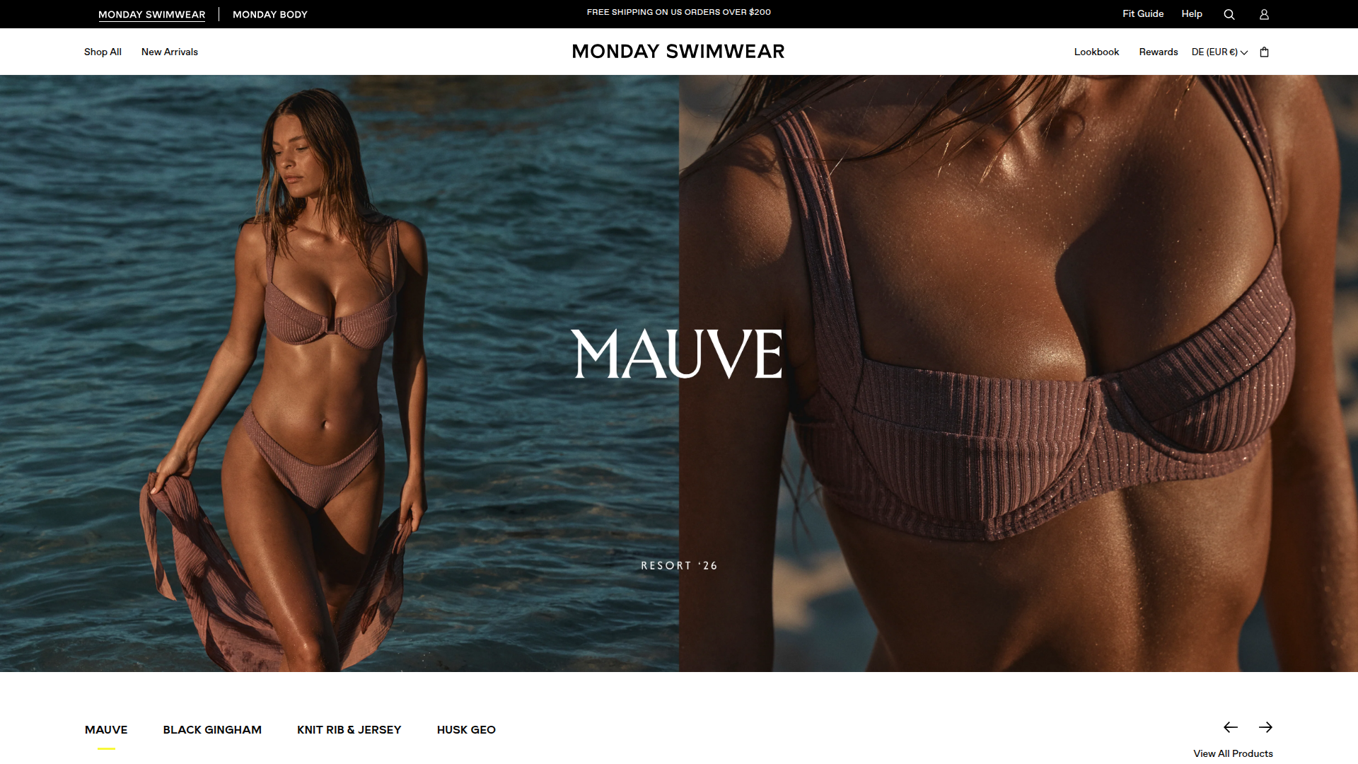 Monday Swimwear website