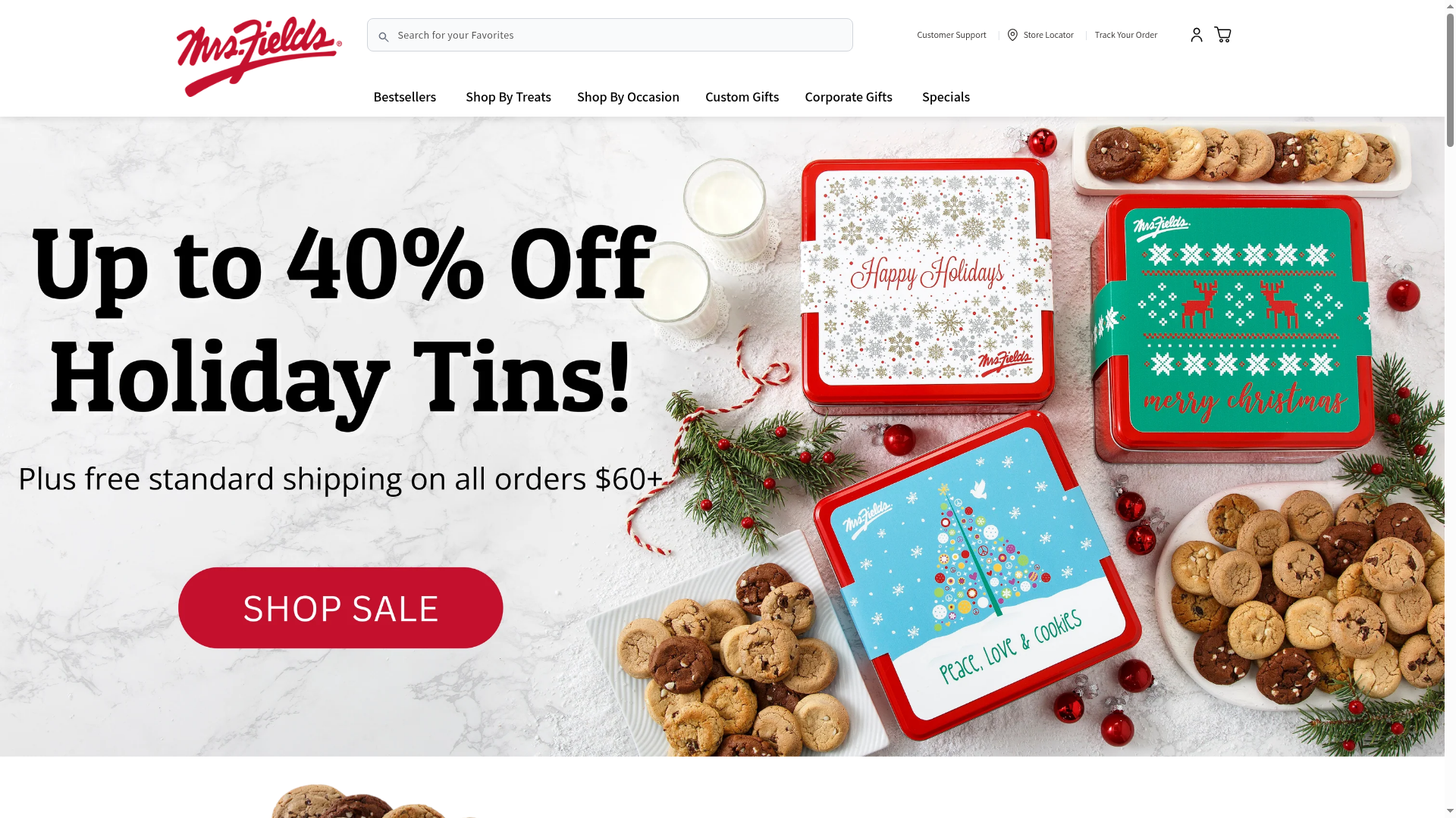 Mrs. Fields Cookies website