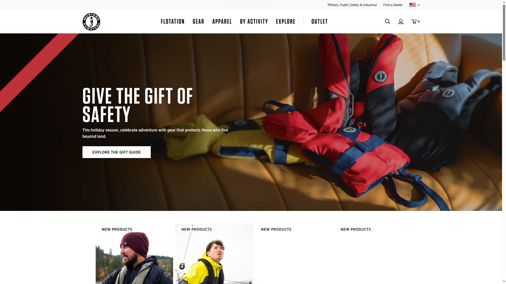 Mustang Survival website