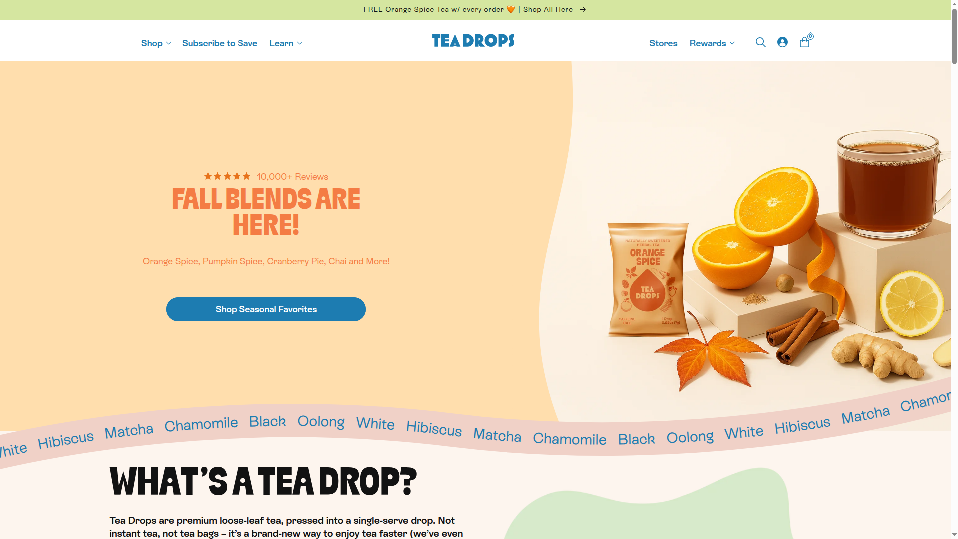 Tea Drops website