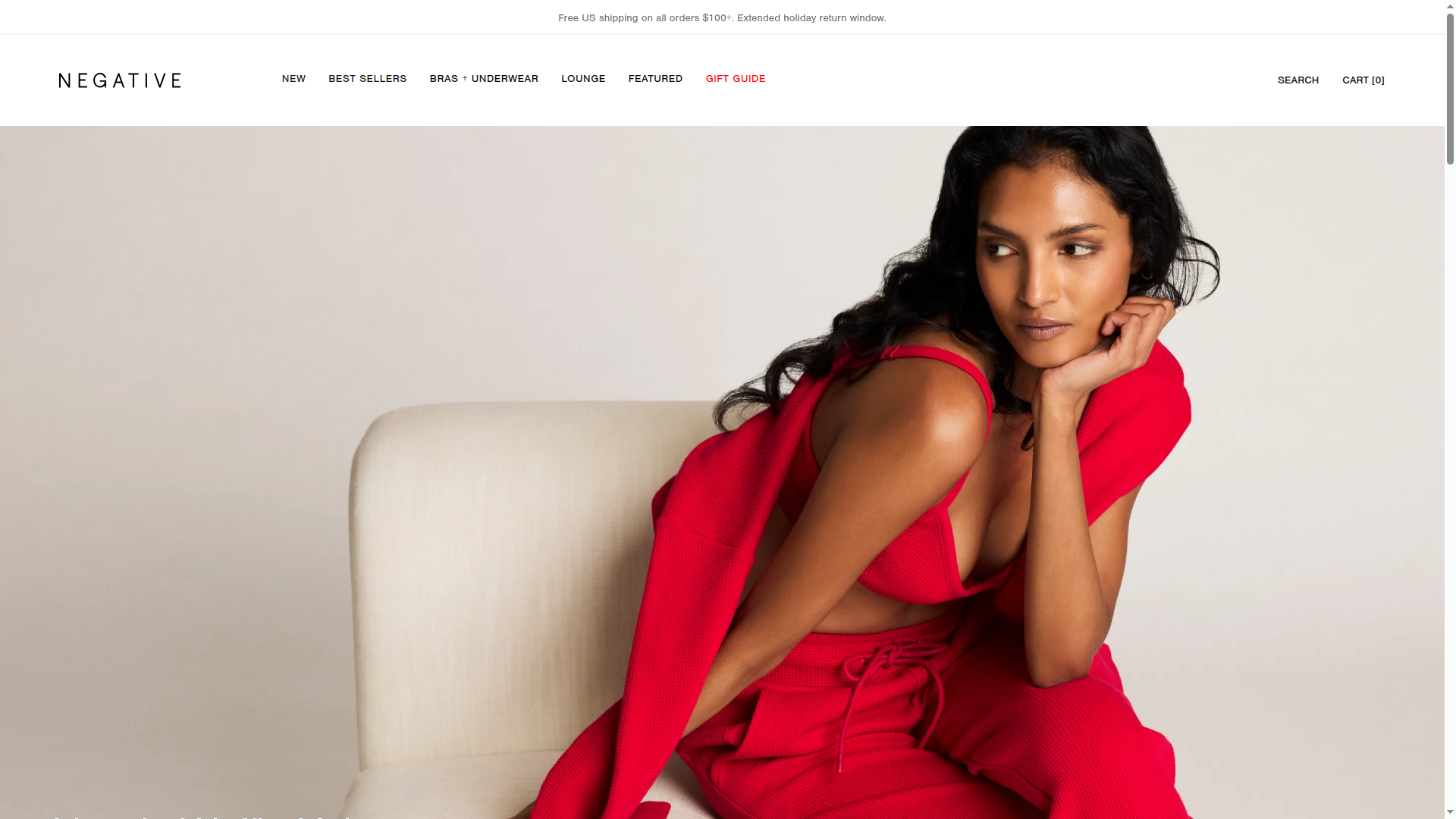 Negative Underwear website