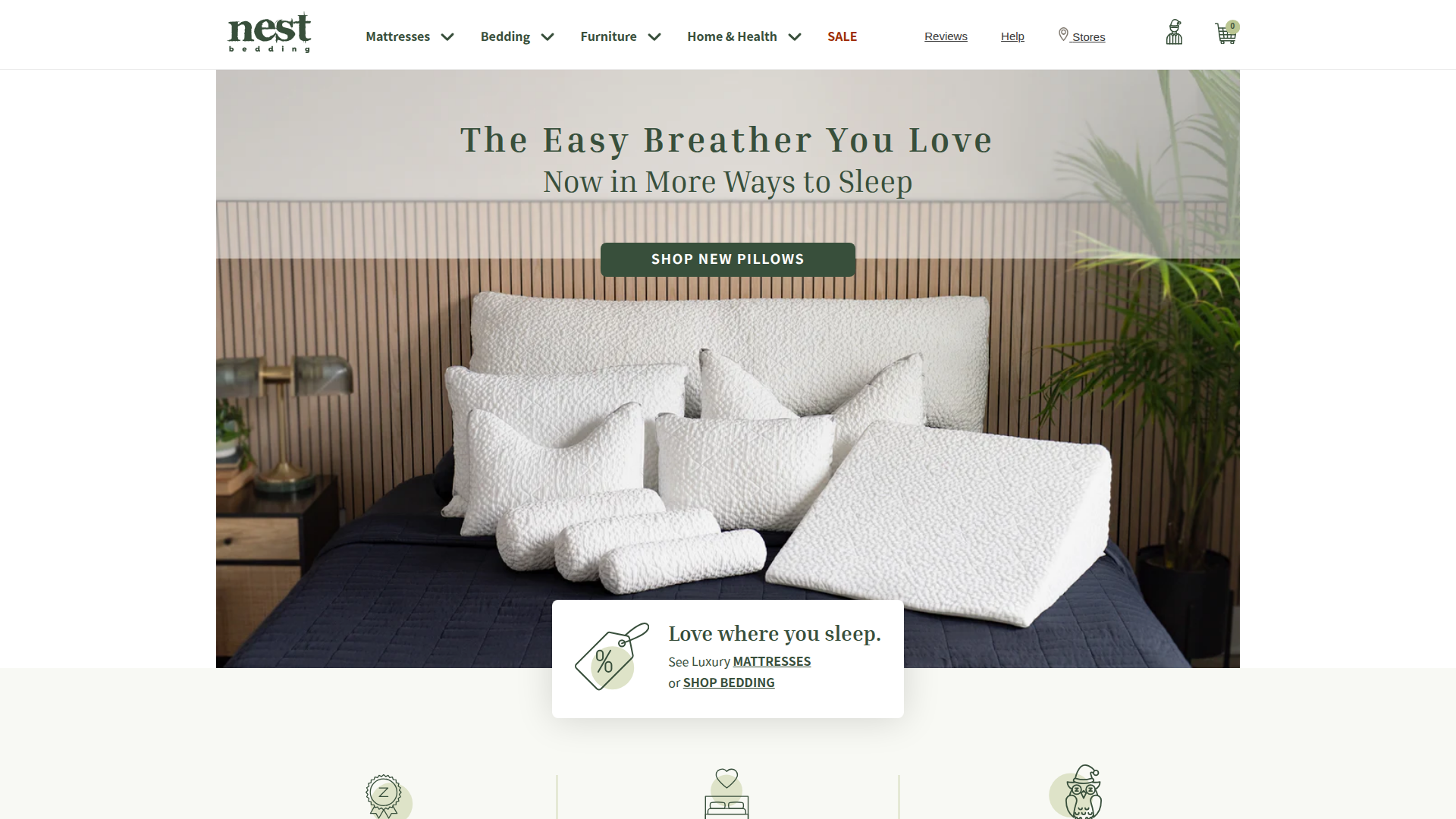 Nest Bedding website