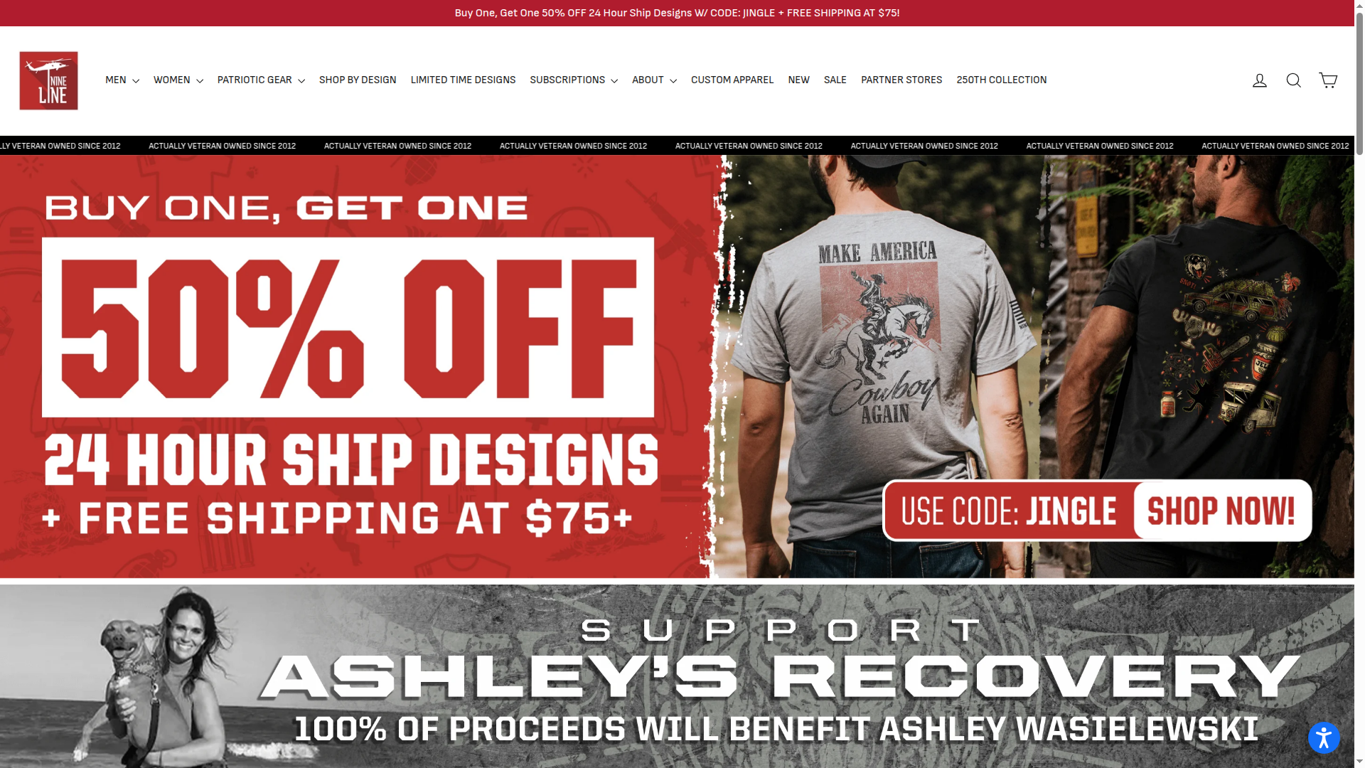 Nine Line Apparel website