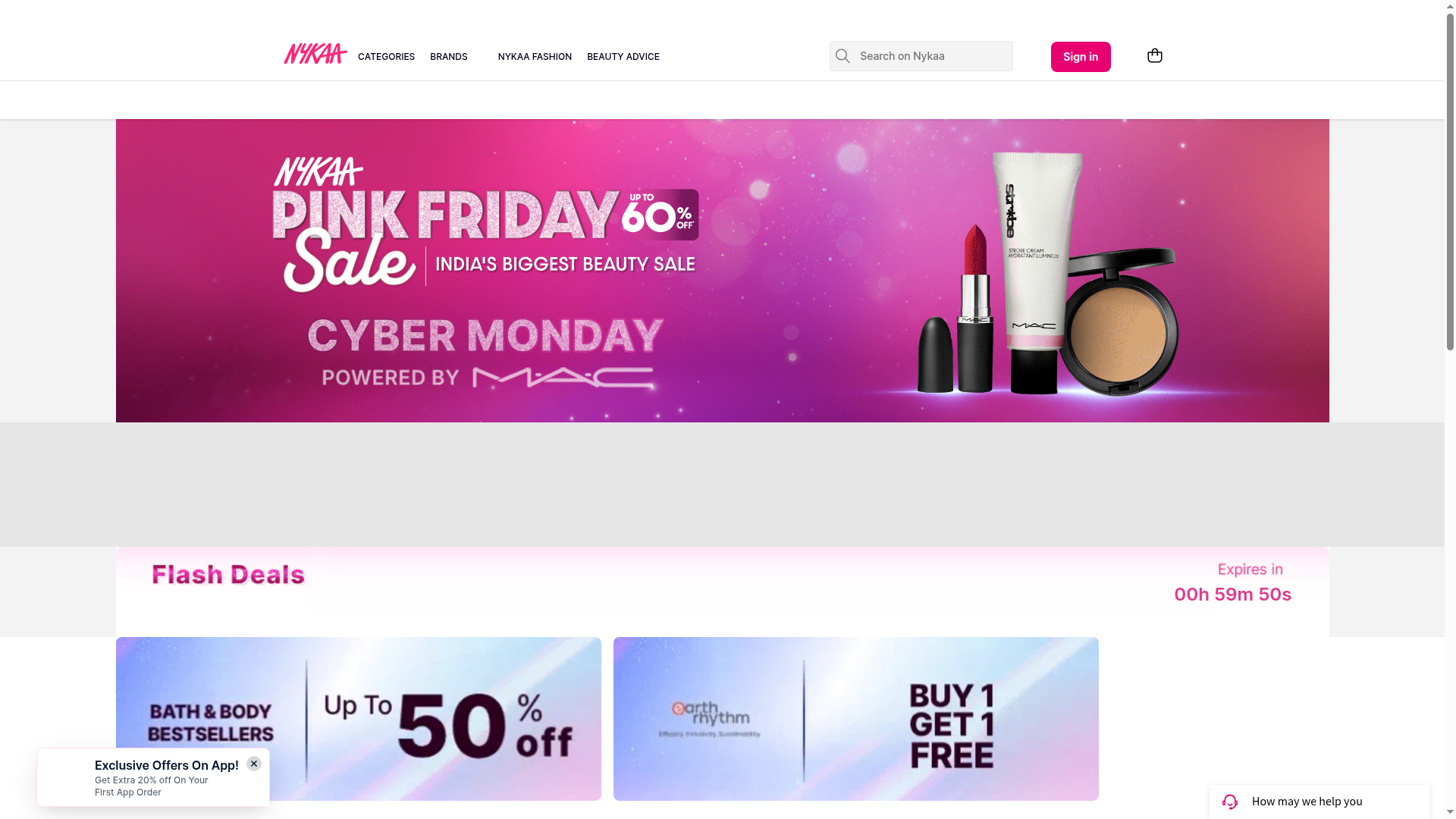 nykaa.com website