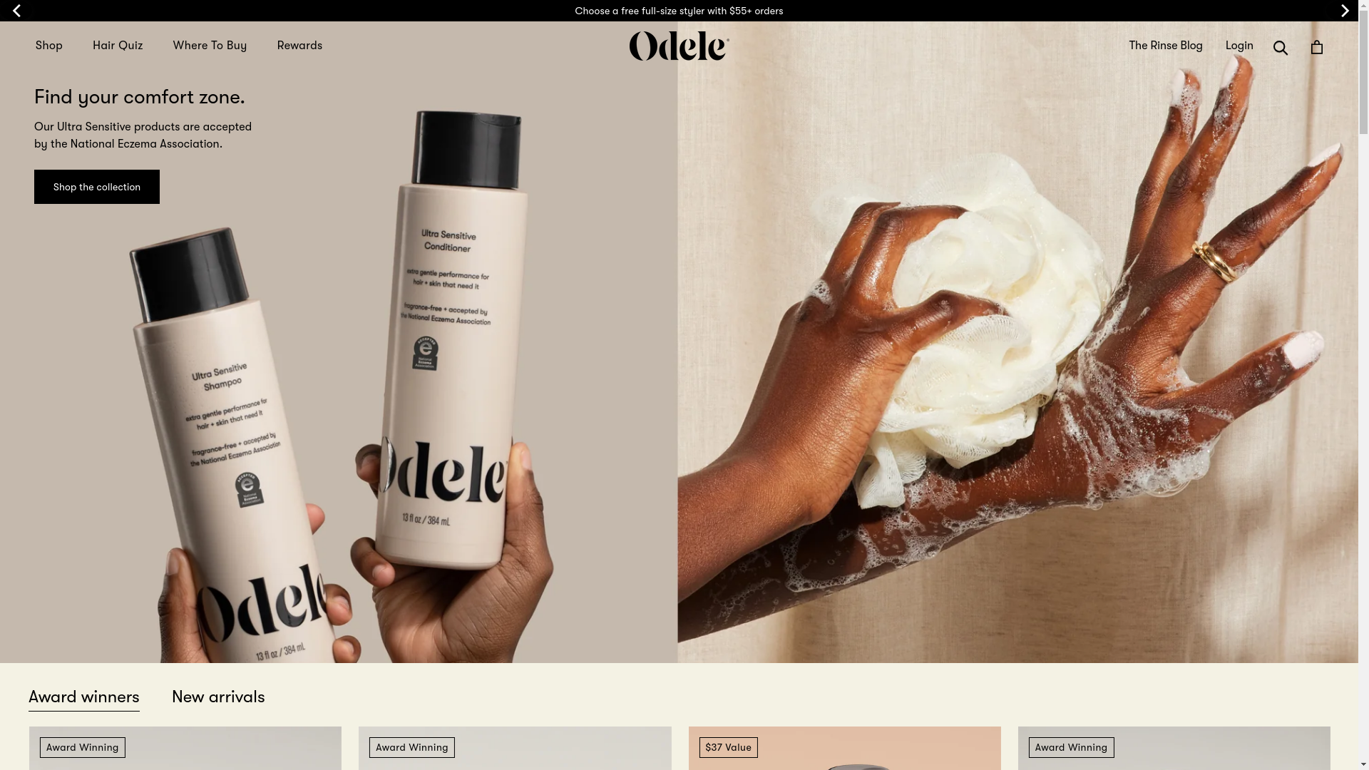 Odele Beauty website
