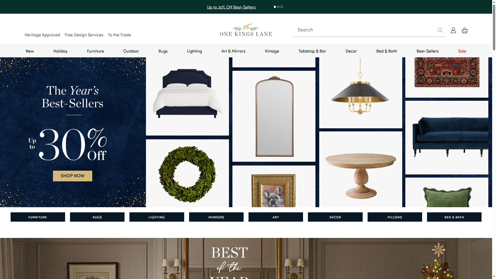 One Kings Lane website