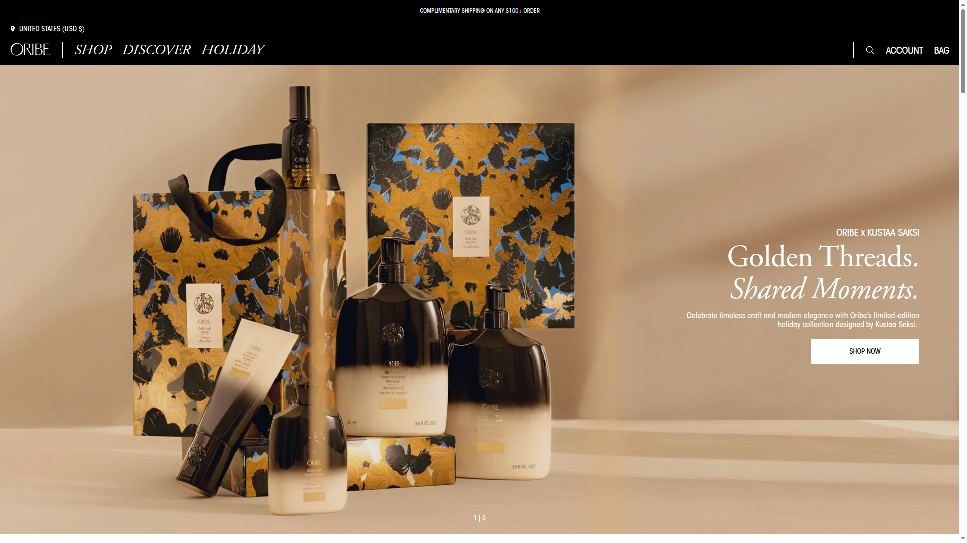 Oribe Hair Care website