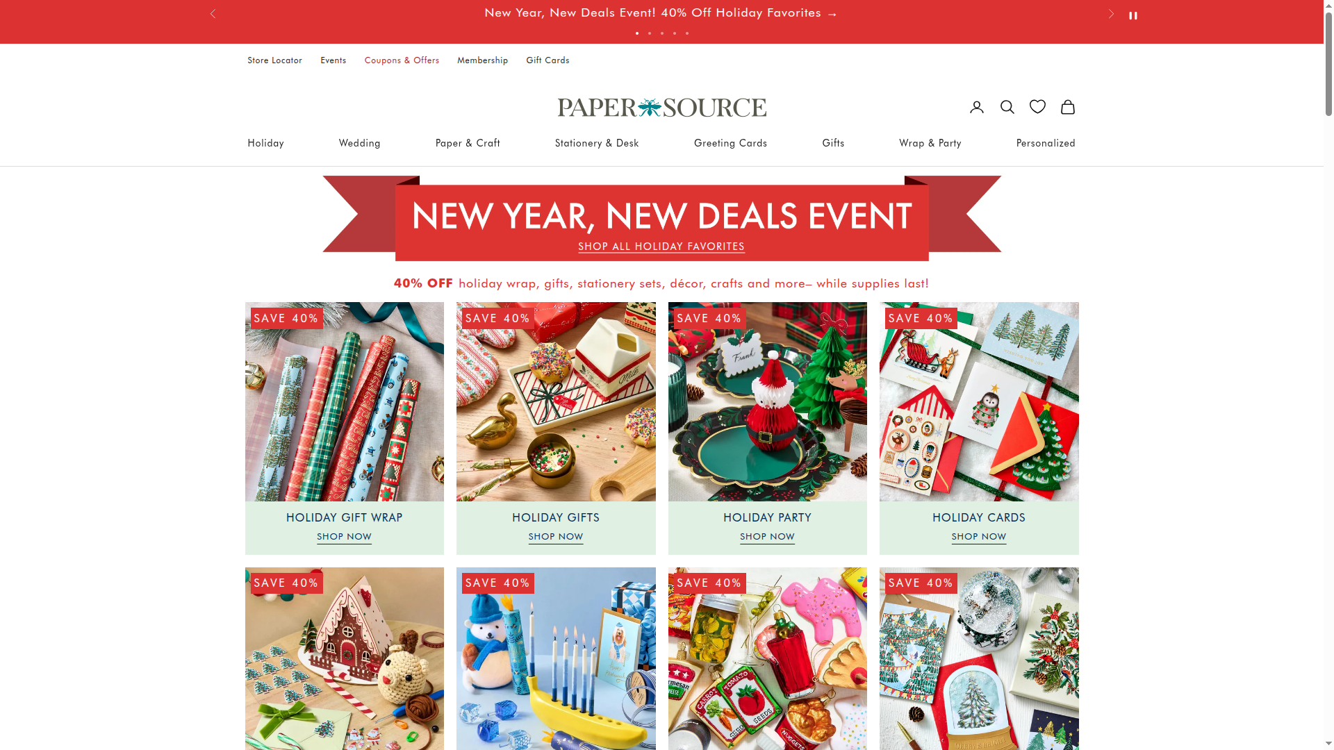 Paper Source website