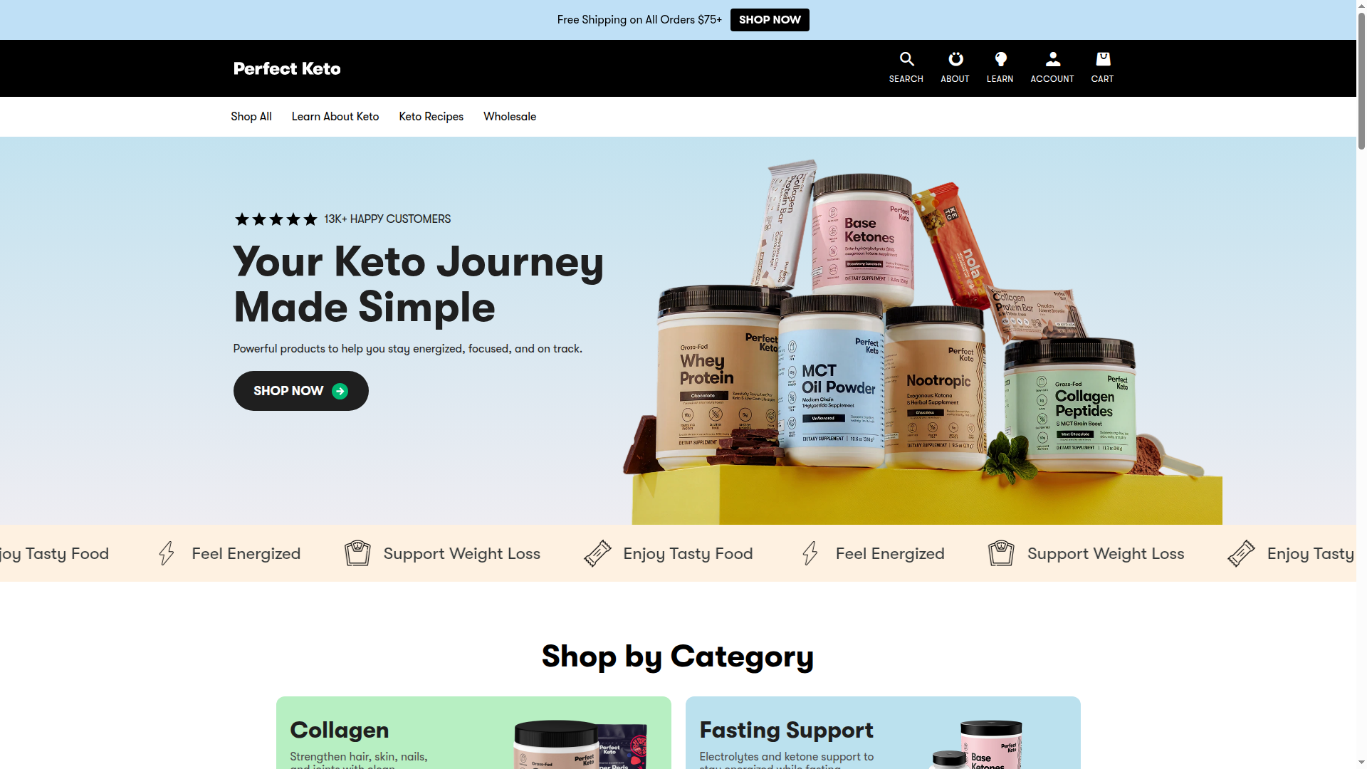 Perfect Keto website