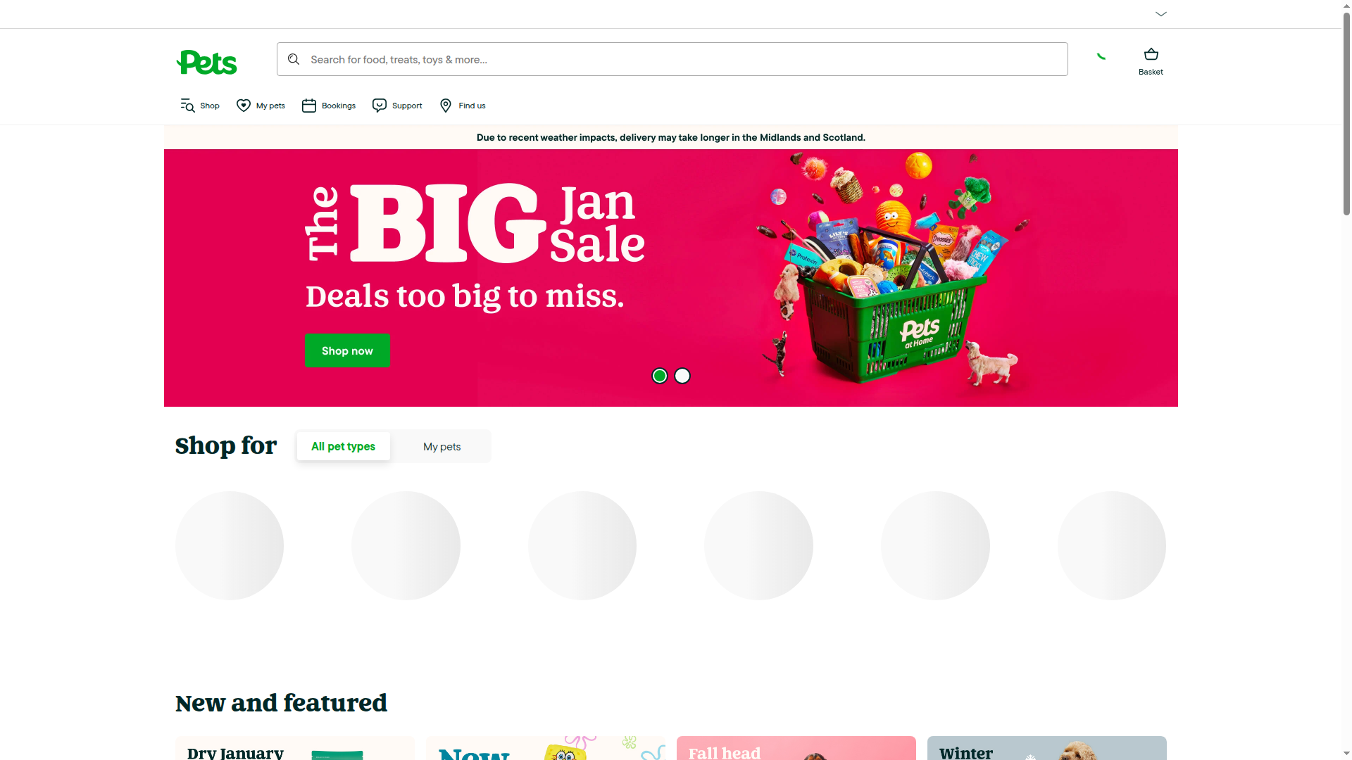 Pets at Home website