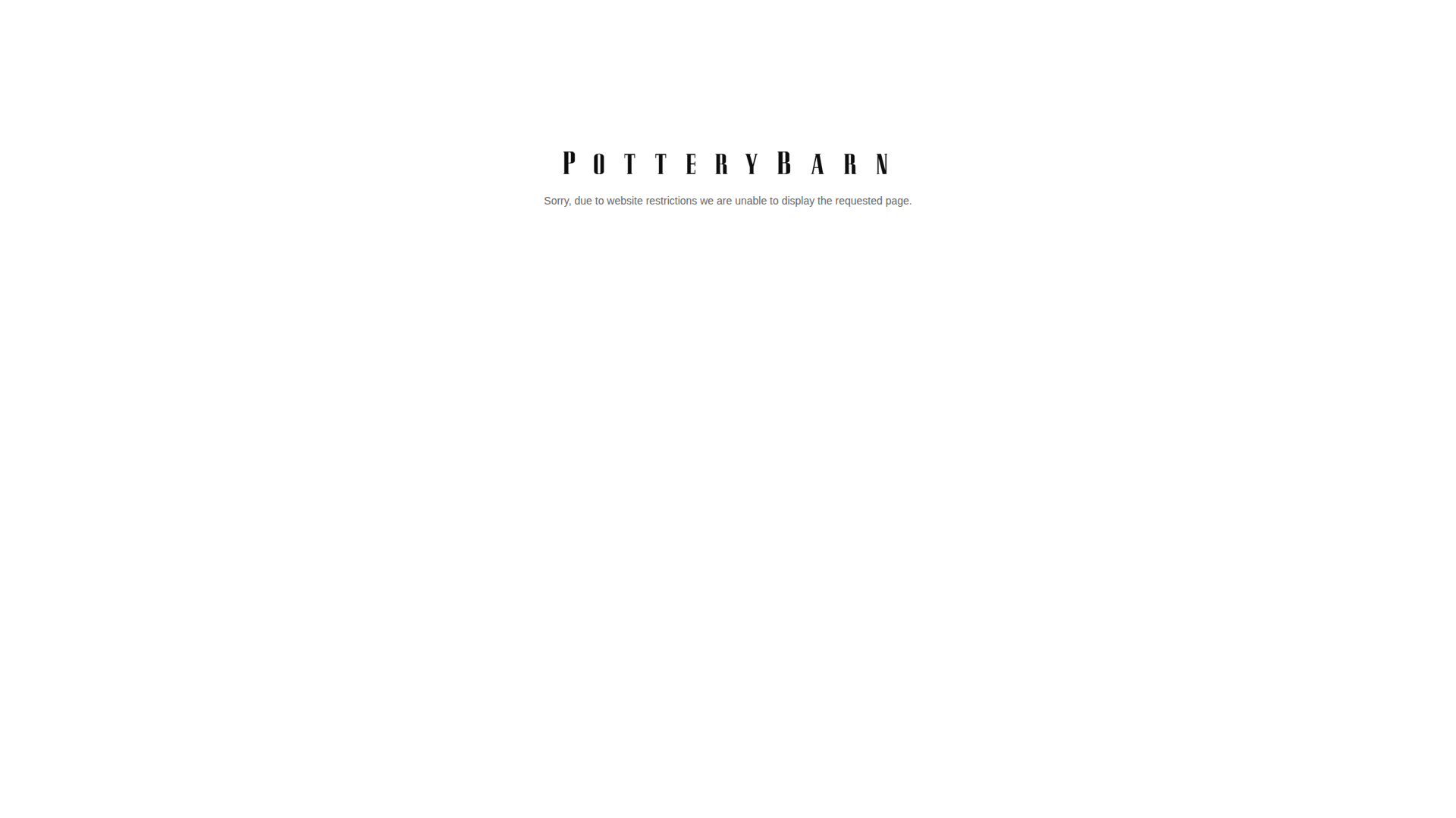 Pottery Barn website
