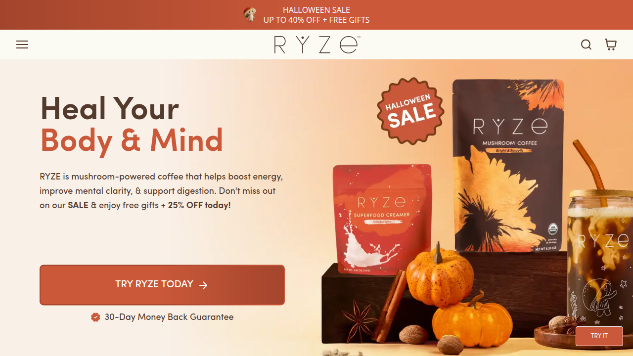 RYZE Superfoods website
