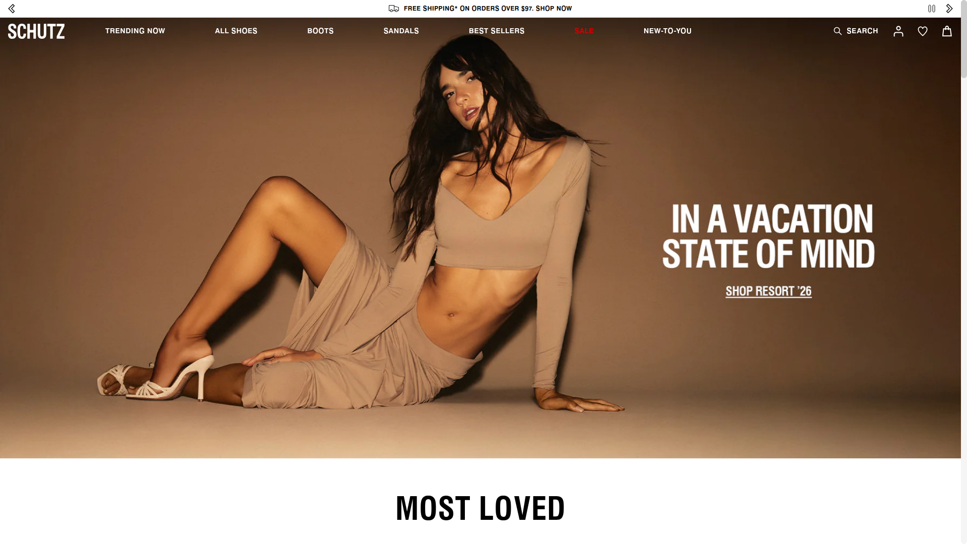 Schutz Shoes website