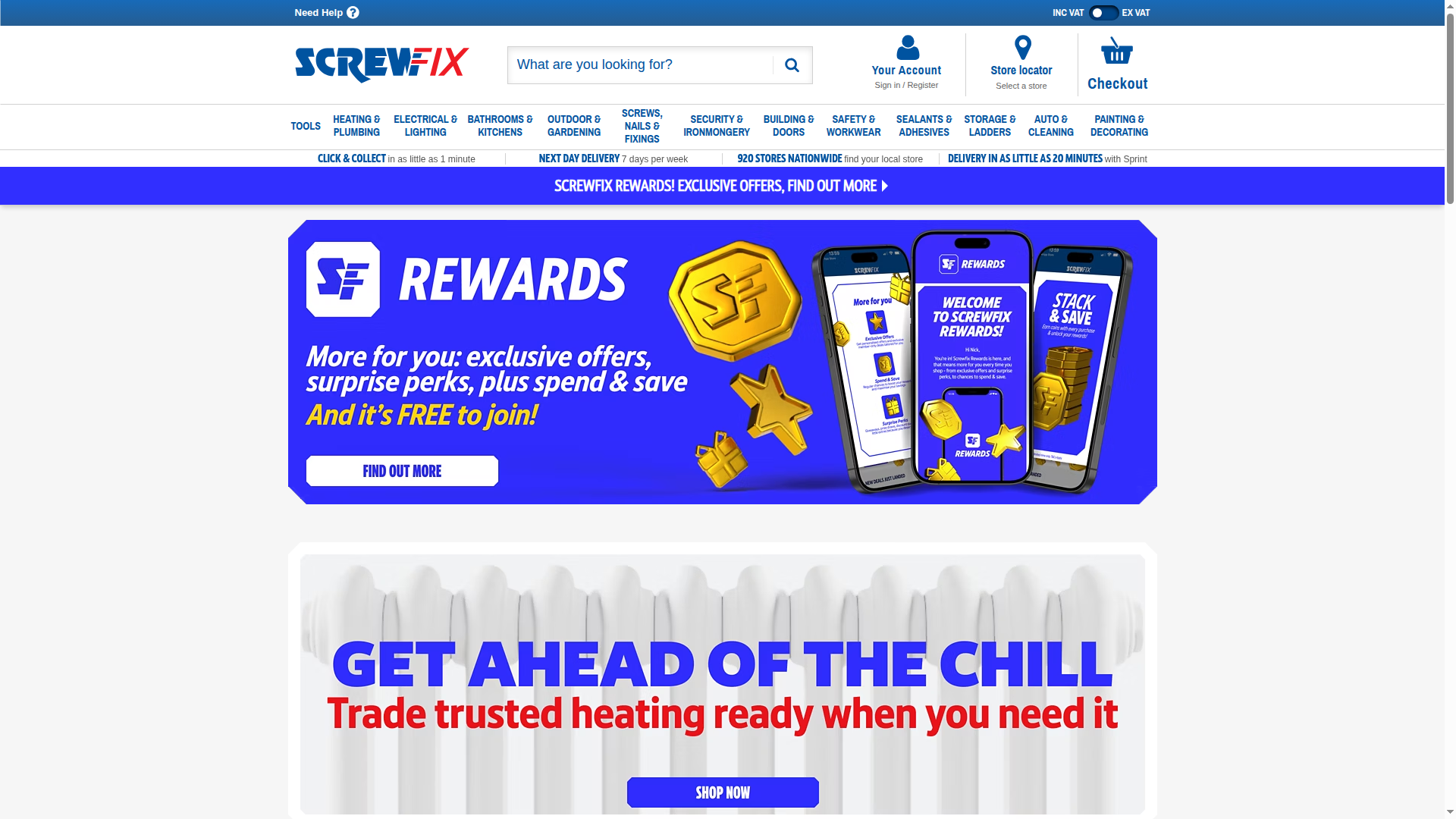 Screwfix website