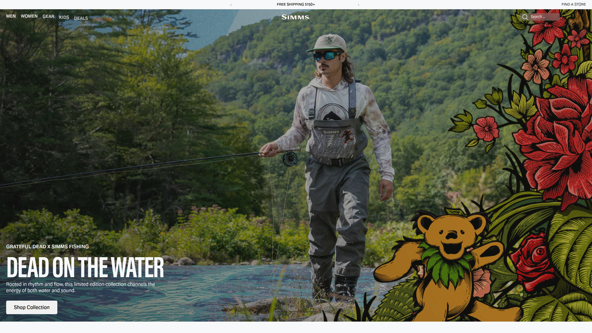 Simms Fishing Products website