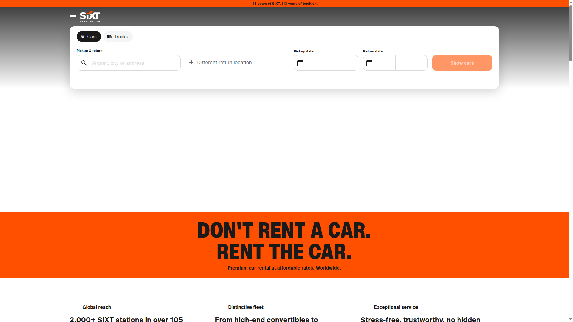 Sixt website