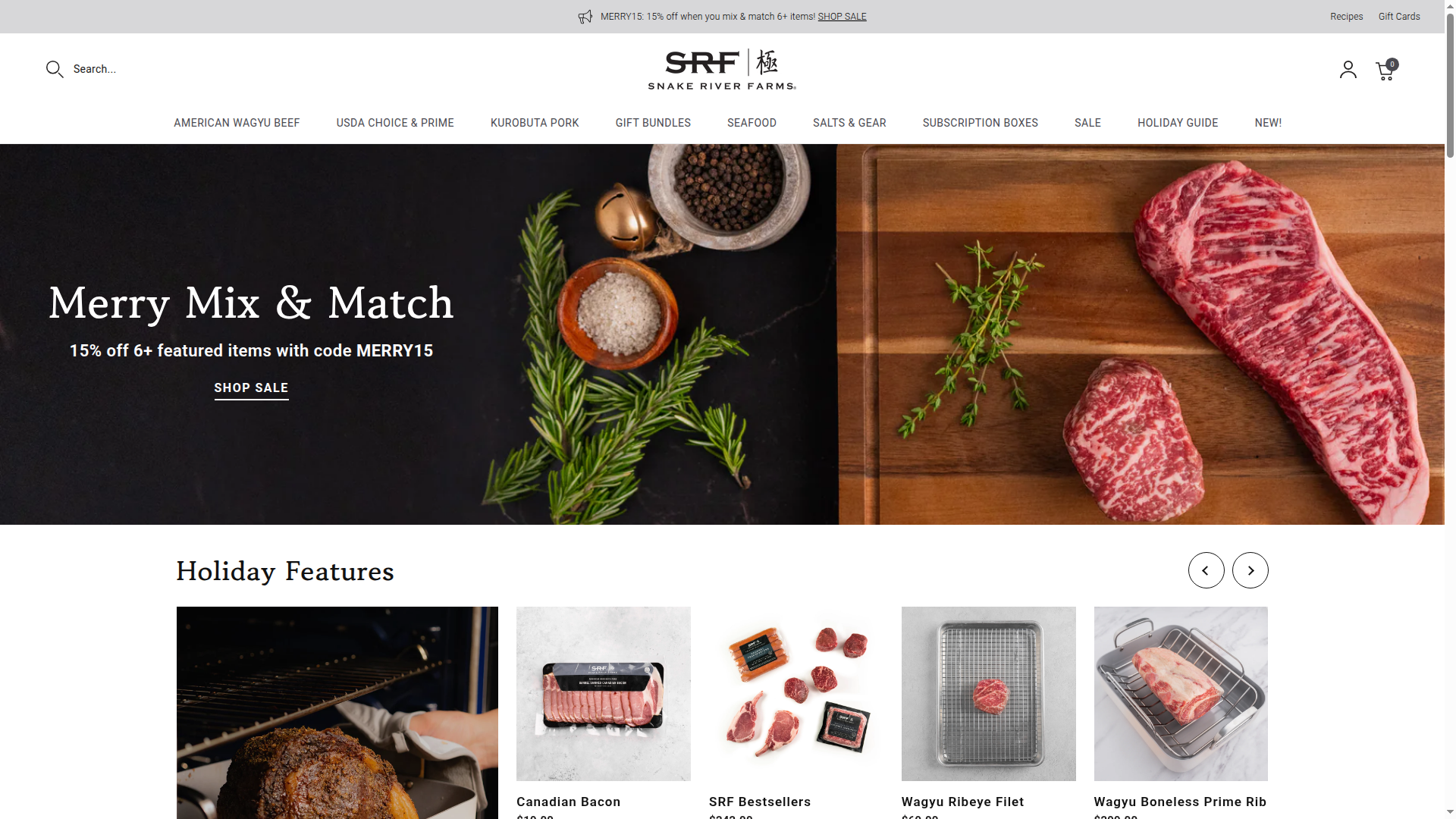 Snake River Farms website