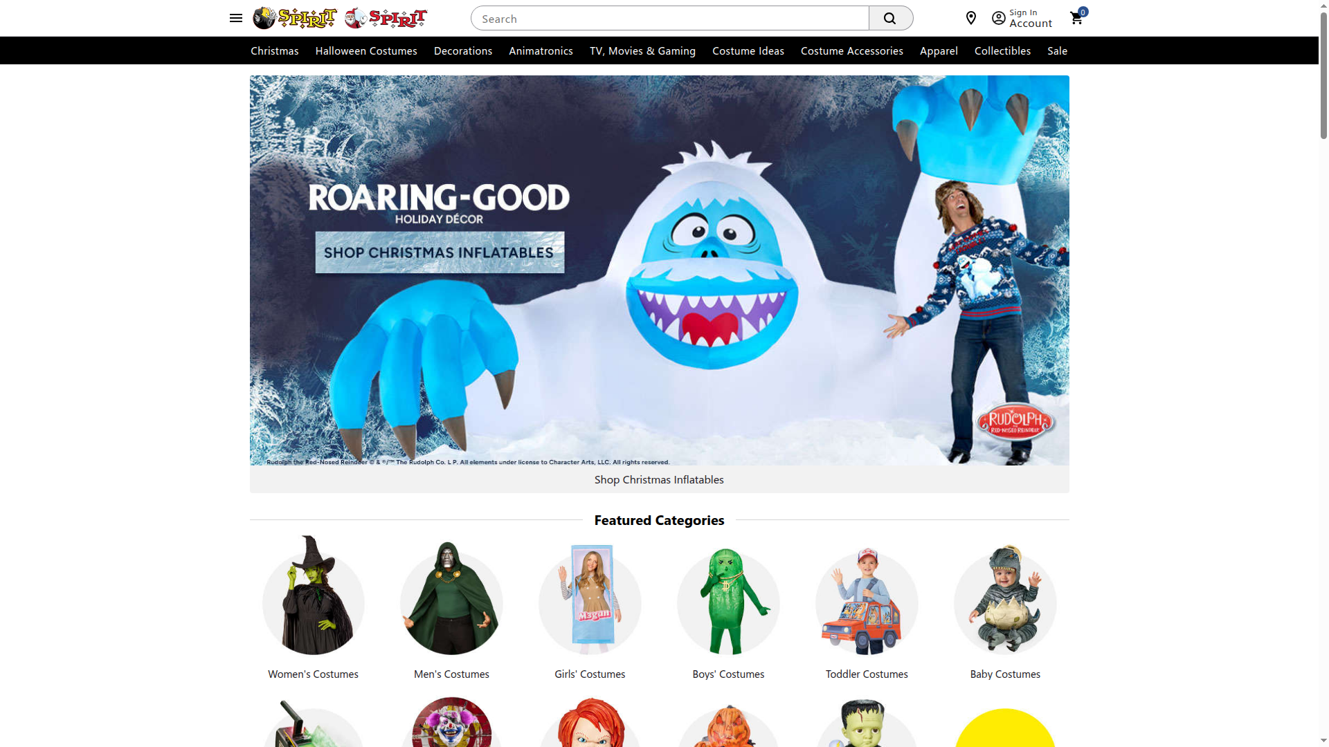 Spirit Halloween website