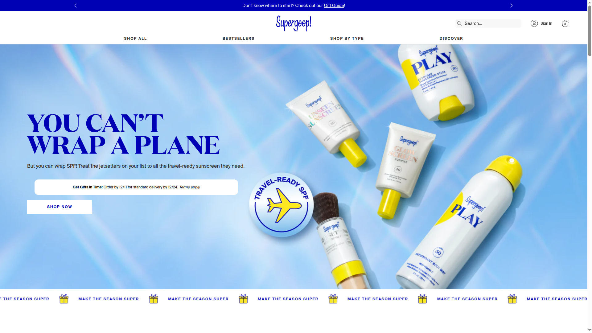 Supergoop website