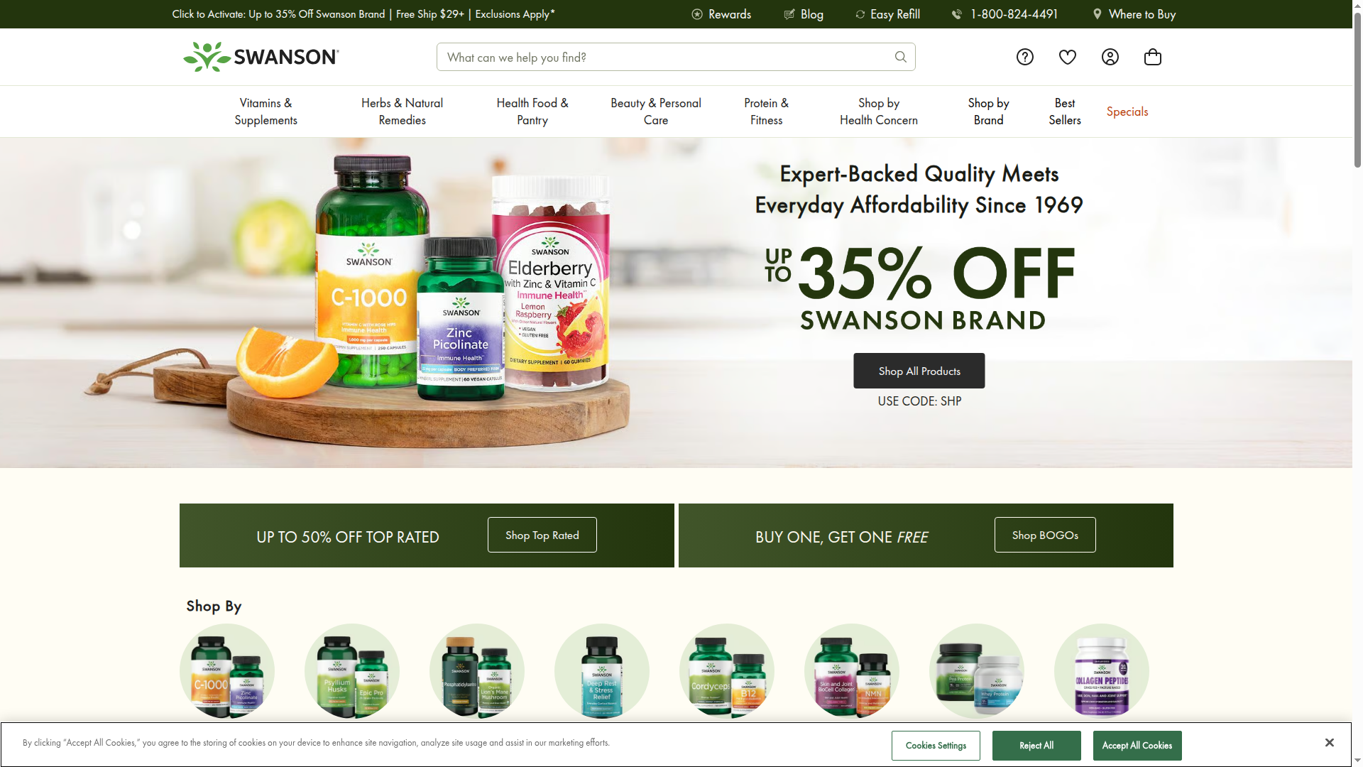 Swanson Health Products website