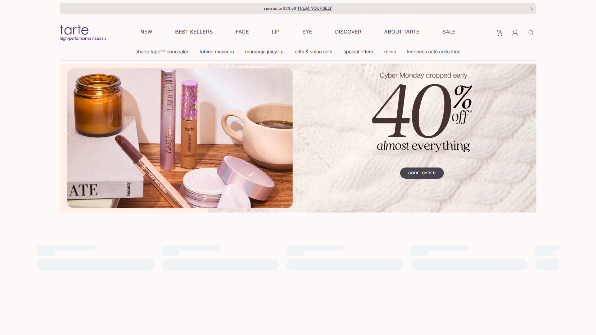 Tarte Cosmetics website