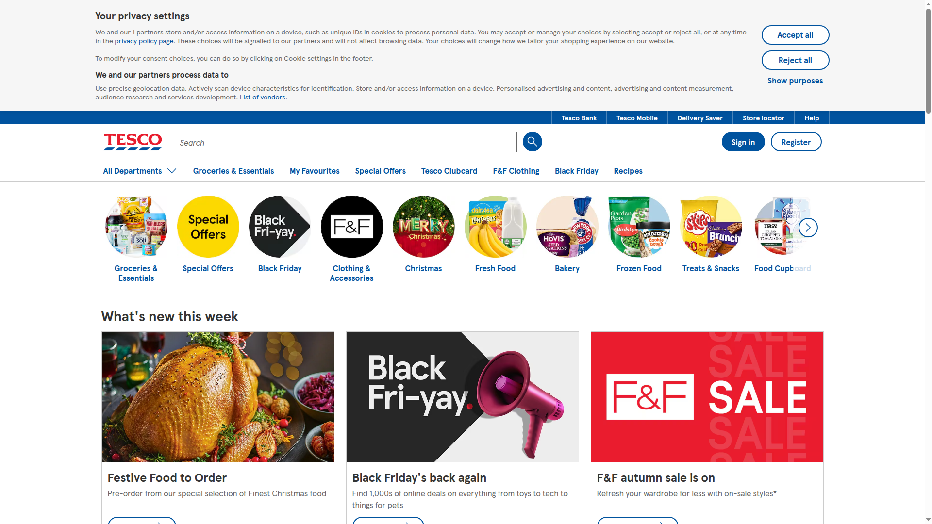 Tesco website