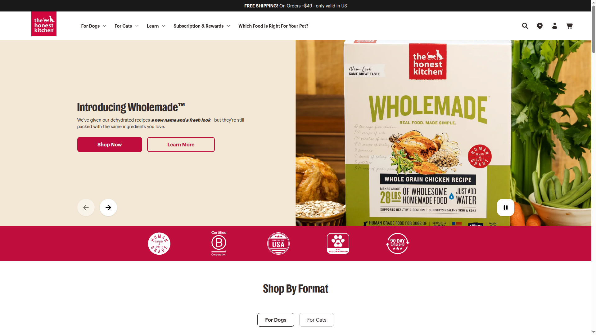 The Honest Kitchen website