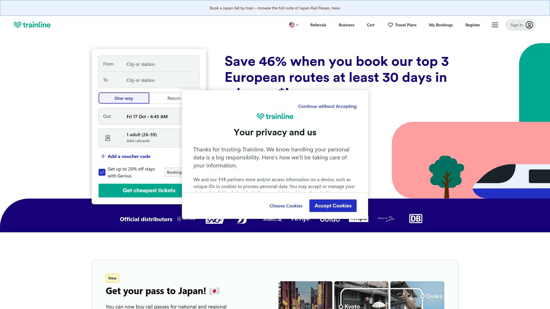 thetrainline.com website