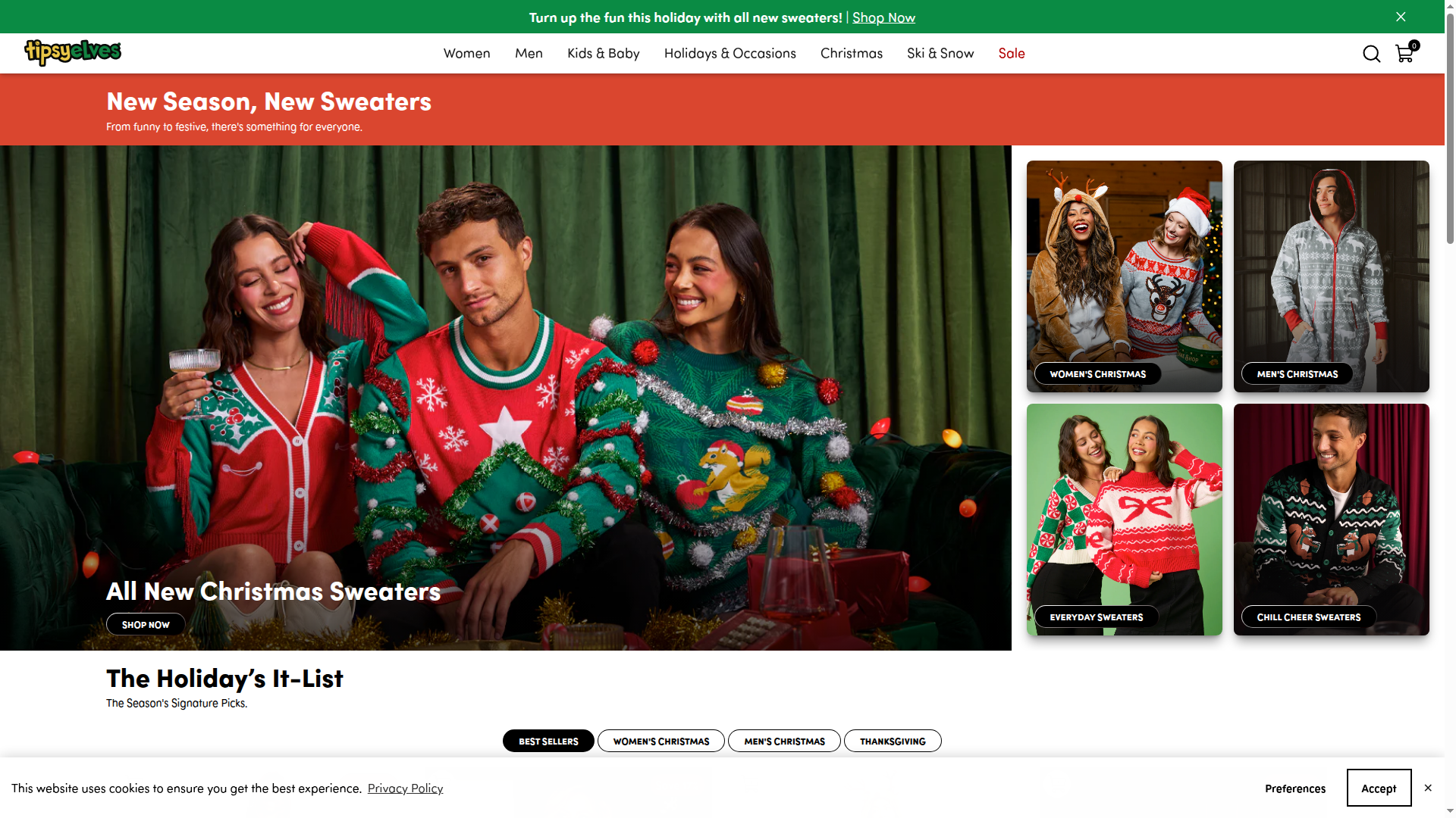 Tipsy Elves website