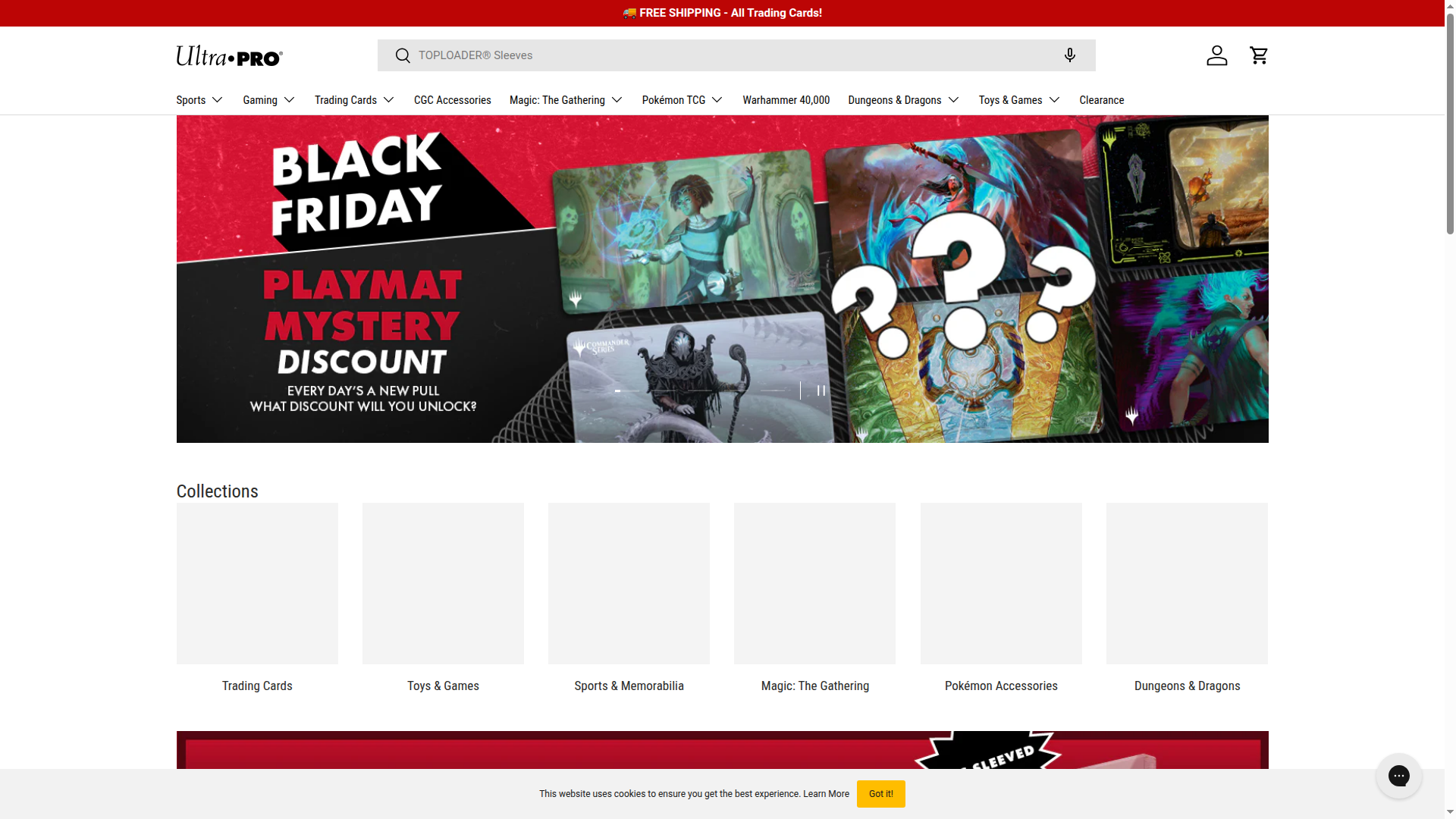 Ultra PRO International website