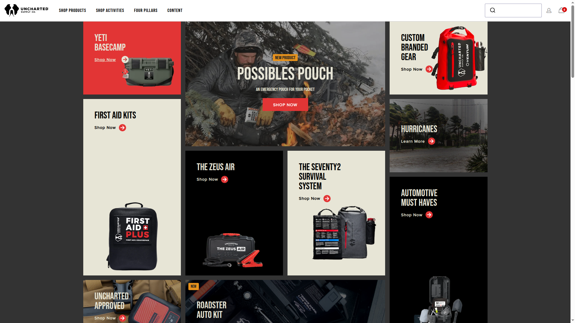 Uncharted Supply Co. website