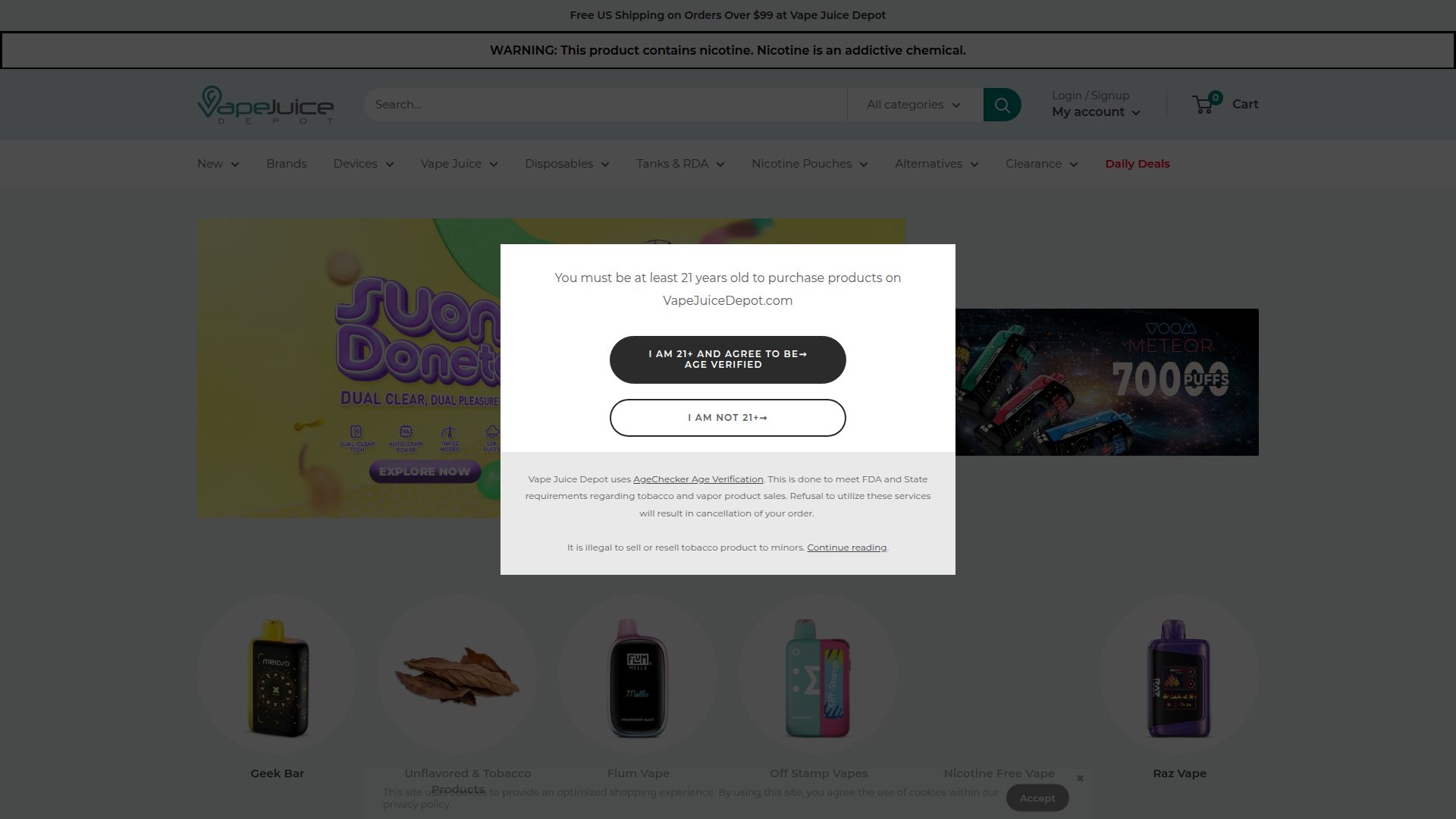 Vape Juice Depot website