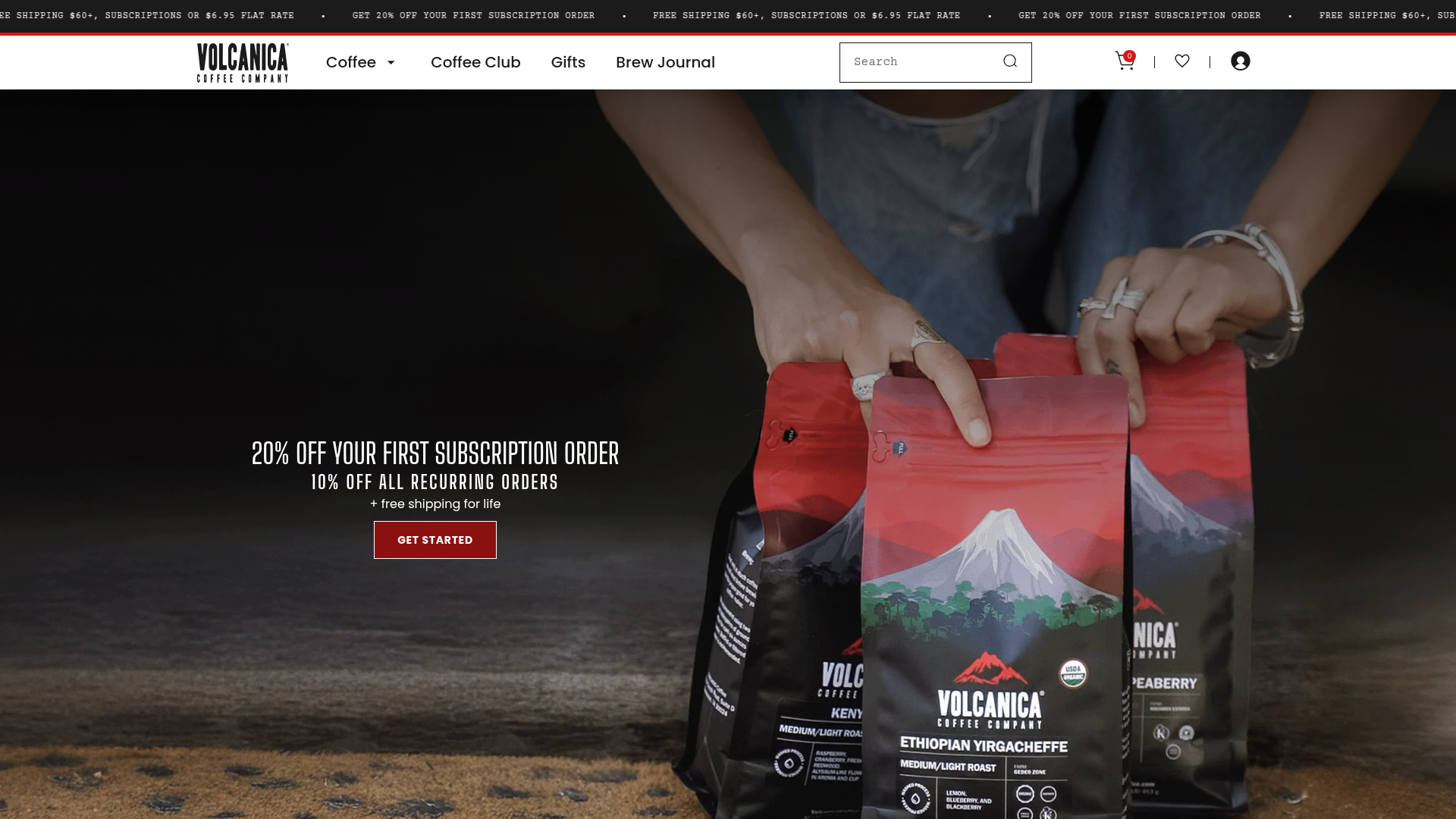 volcanicacoffee.com website
