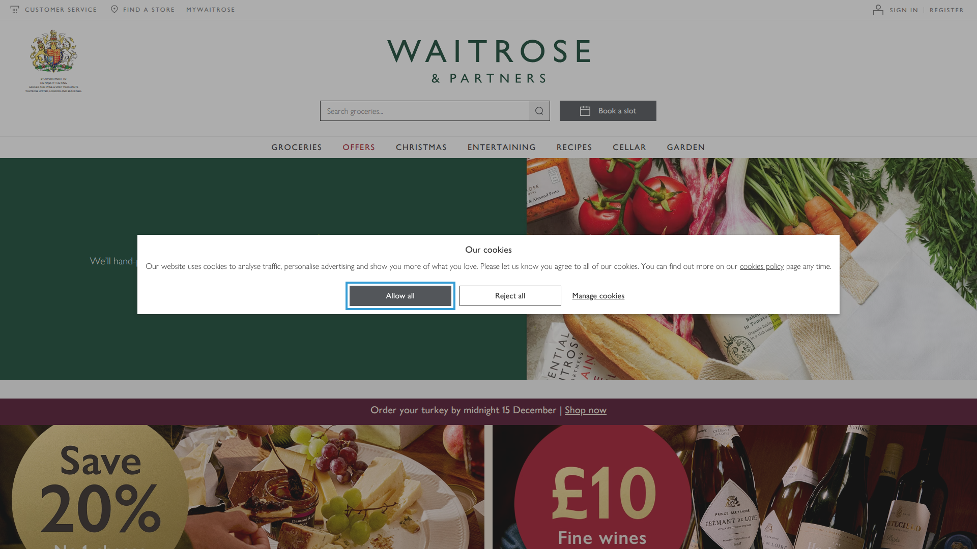 Waitrose website