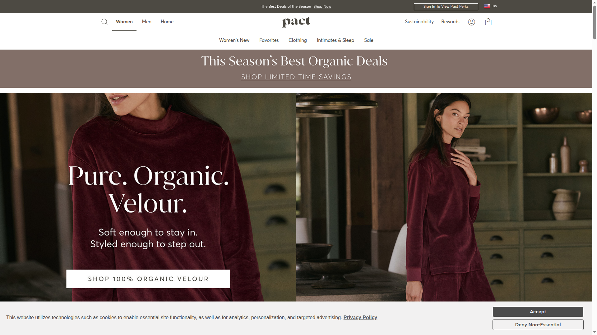 Pact Apparel website