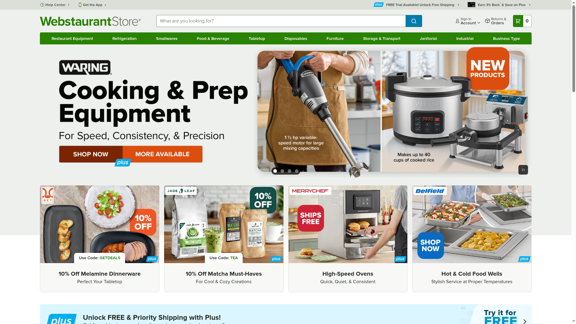 WebstaurantStore website