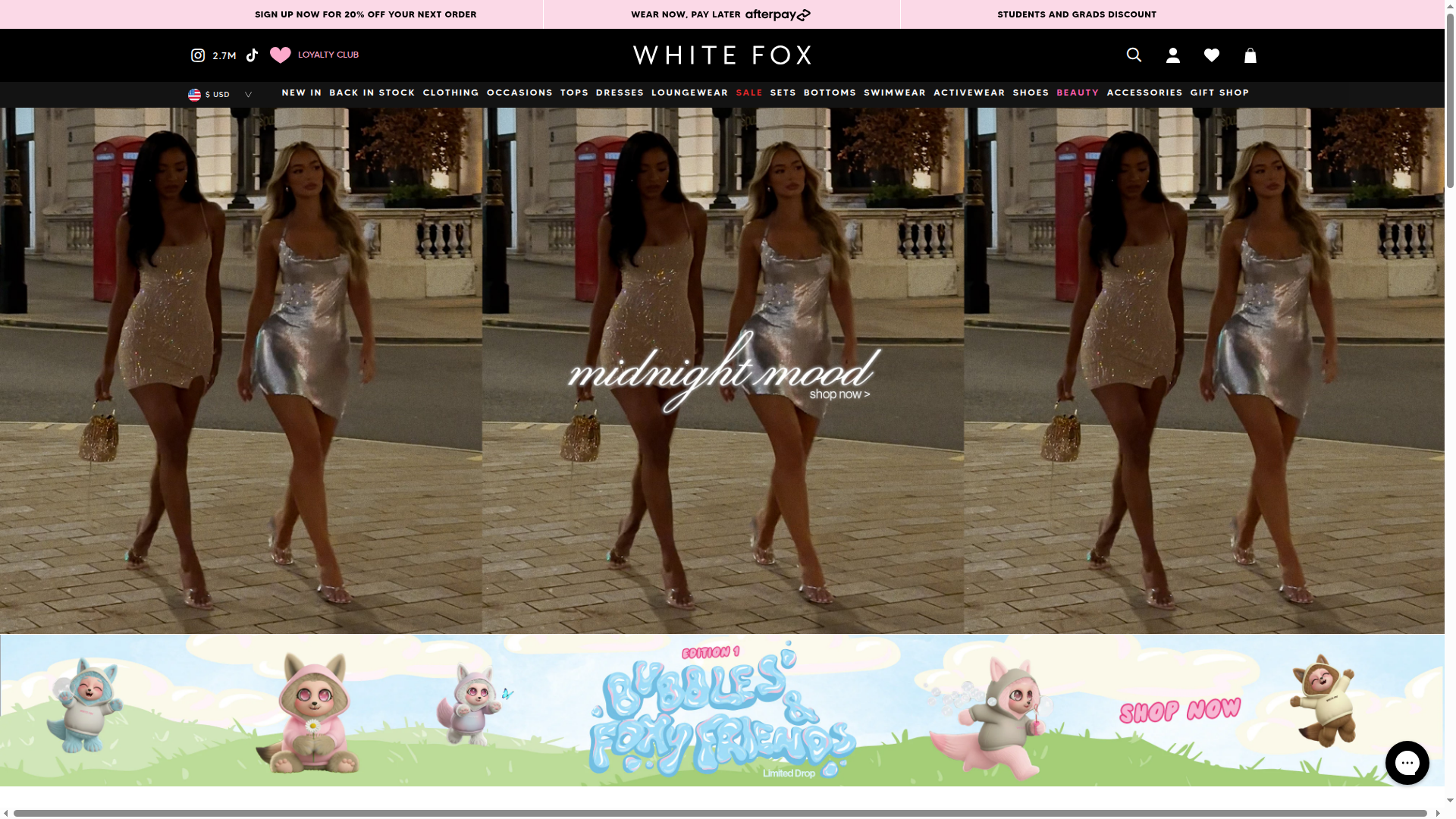 White Fox Boutique website