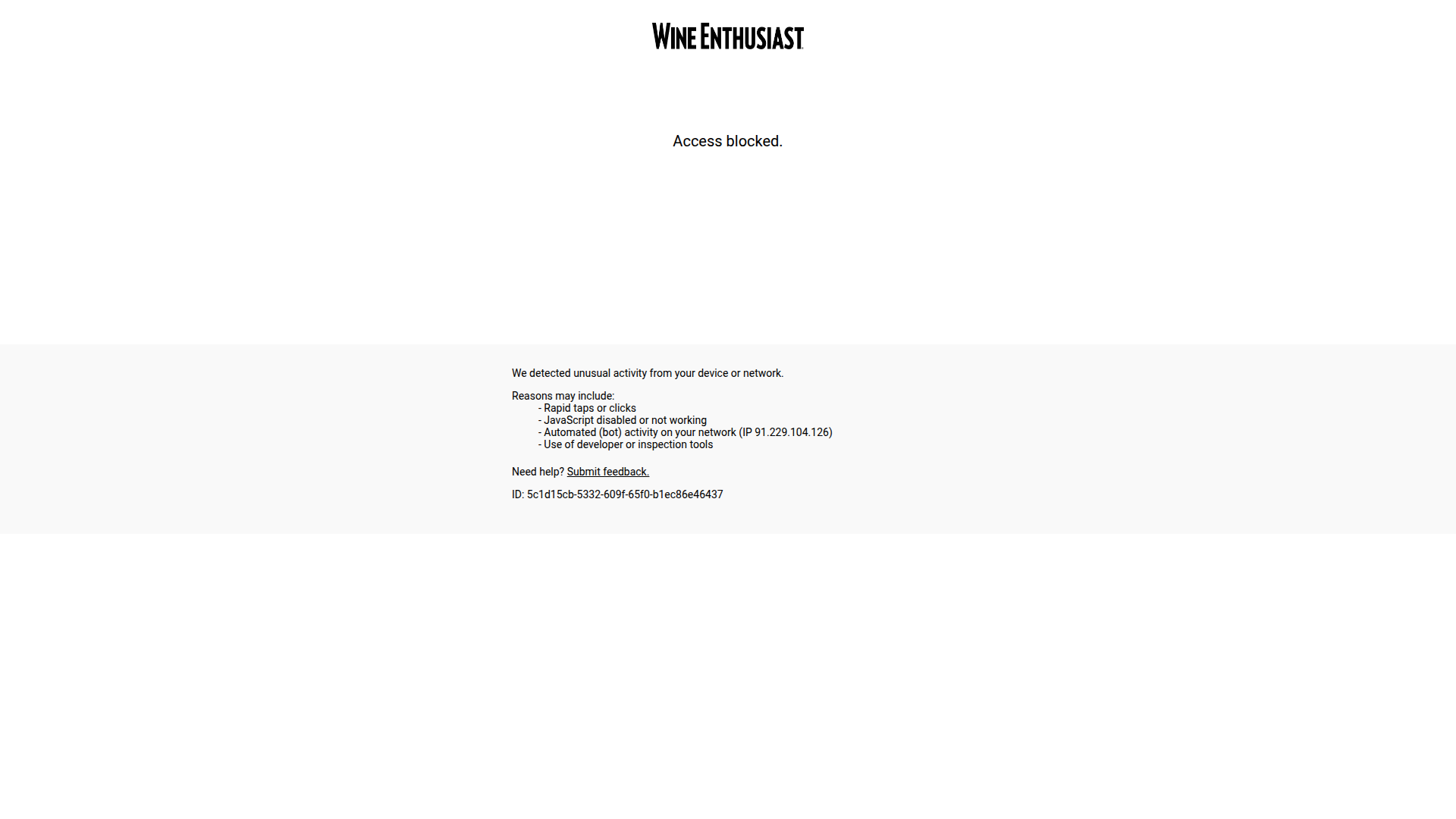 The Wine Enthusiast website