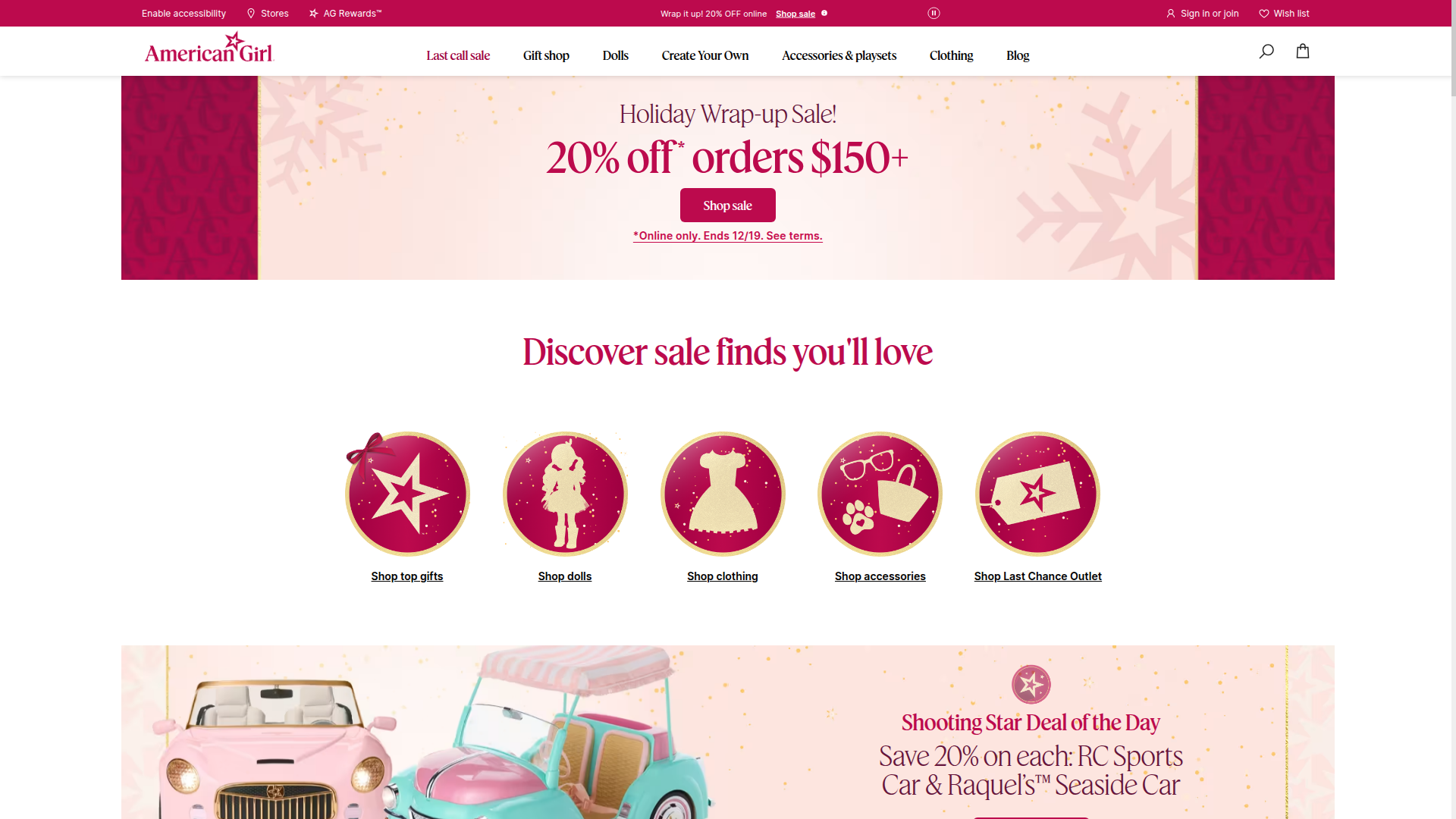 American Girl website