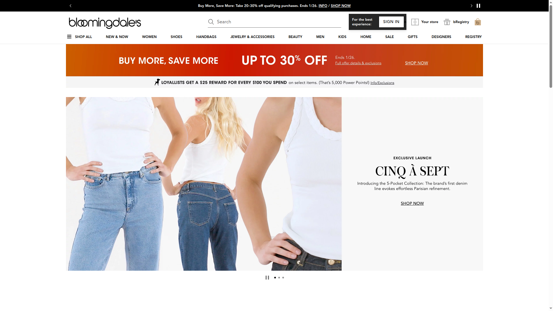 Bloomingdale's website