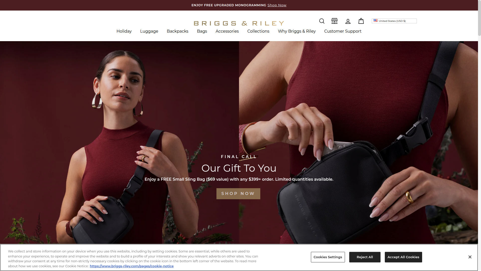 Briggs & Riley Travelware website