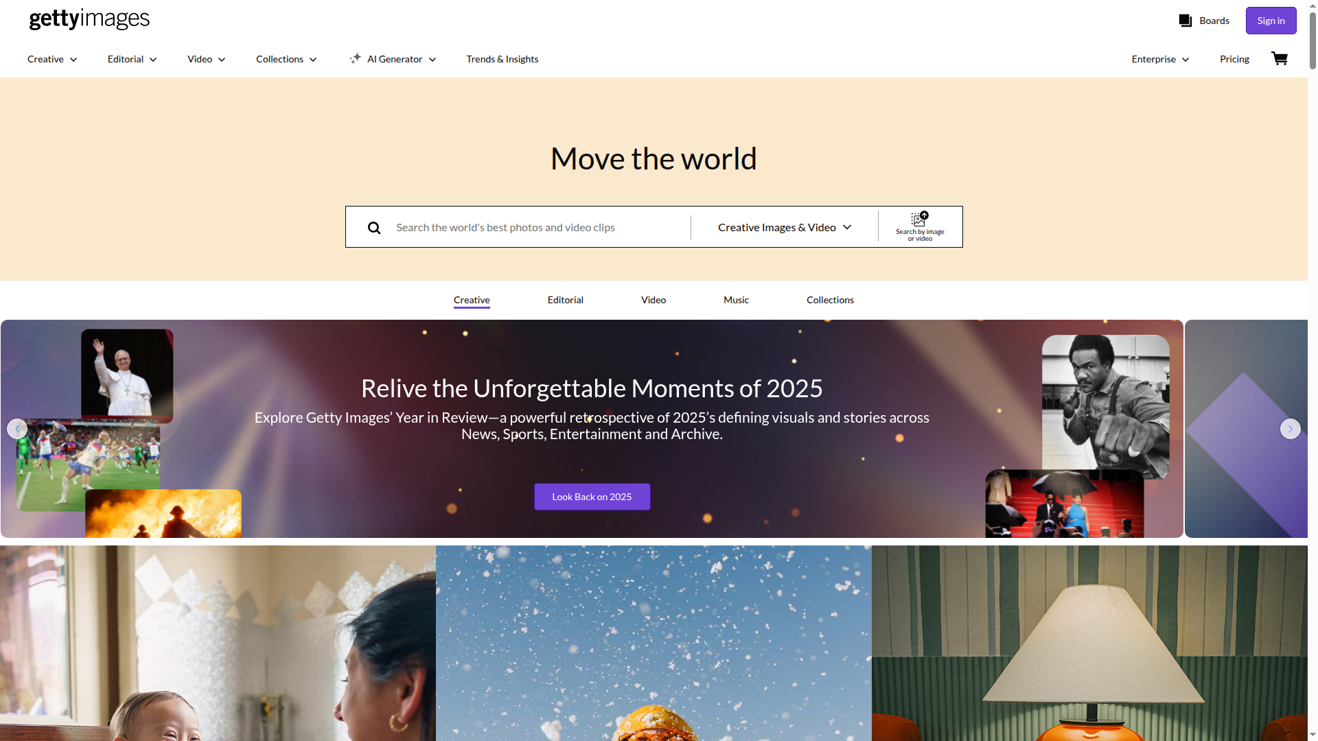 Getty Images website