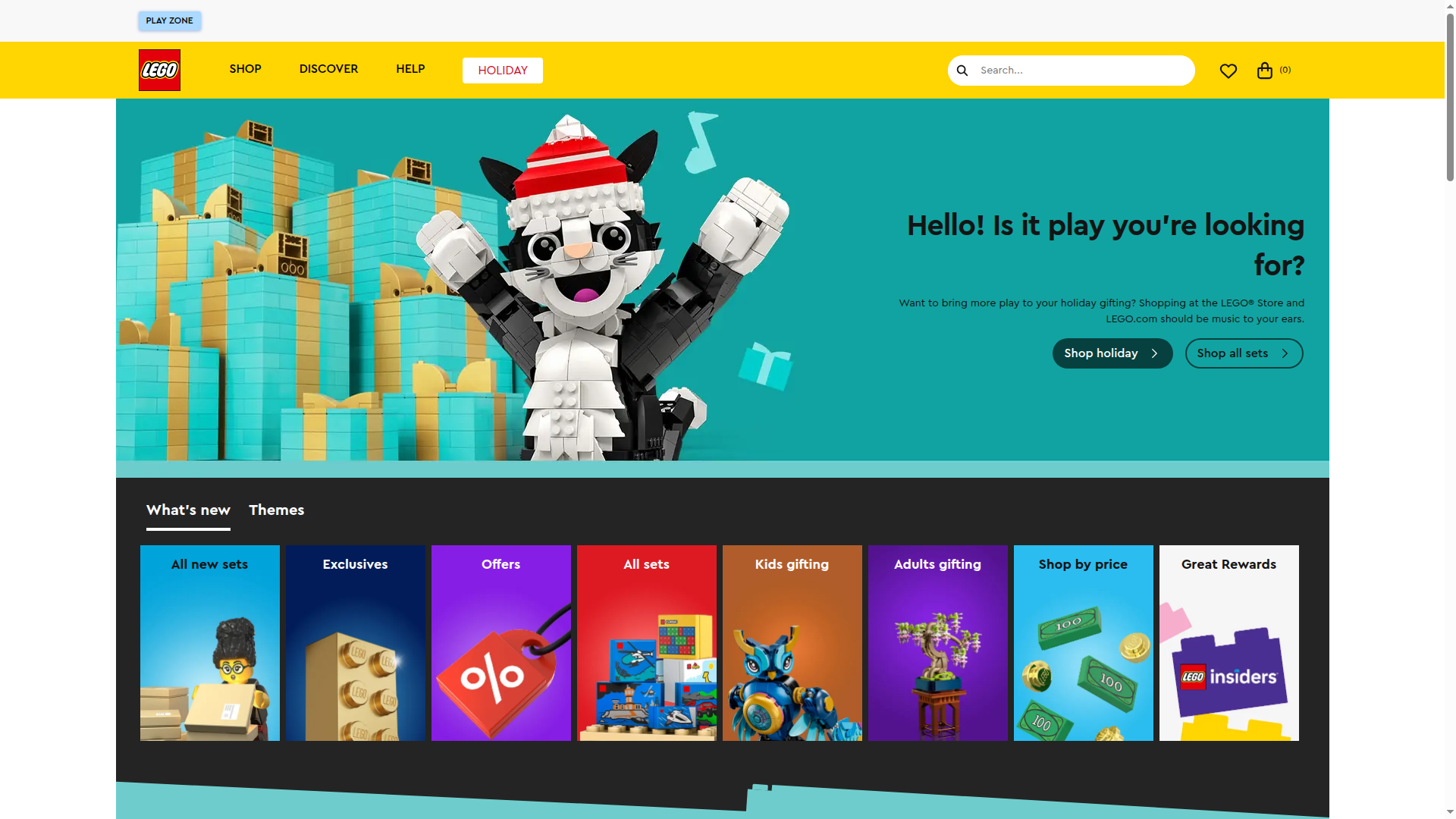 Lego website