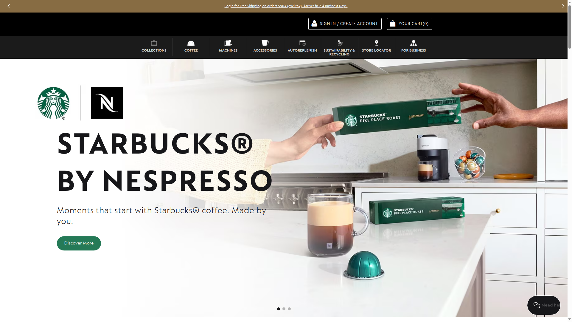 Nespresso website